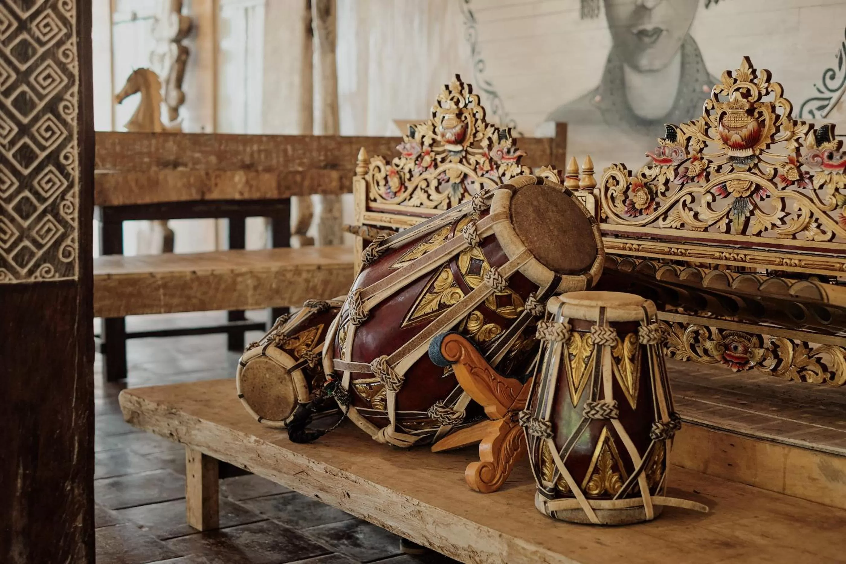 Decorative detail in Joglo Organik Guesthouse