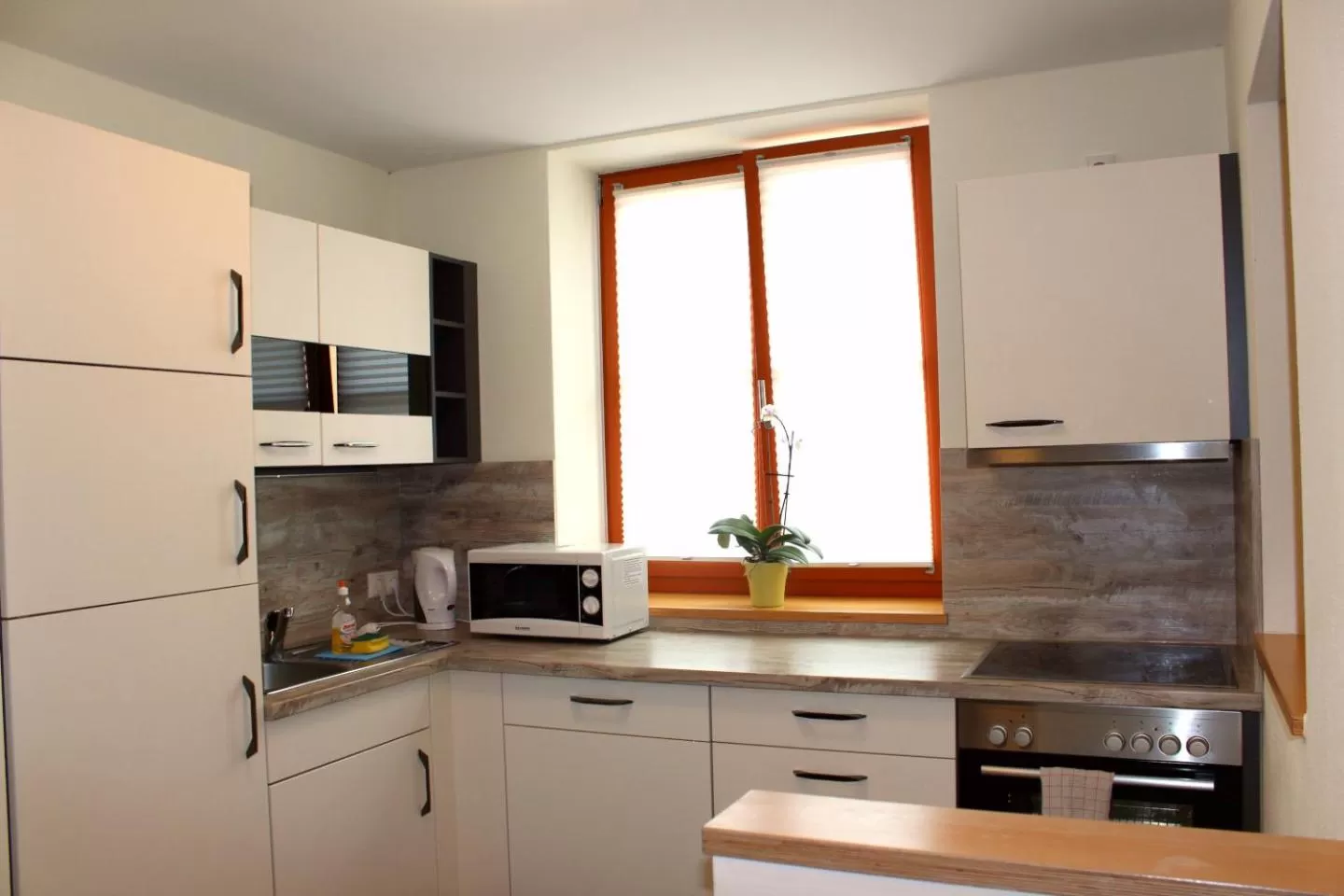 Coffee/tea facilities in greenpartment Boardinghouse Neustadt