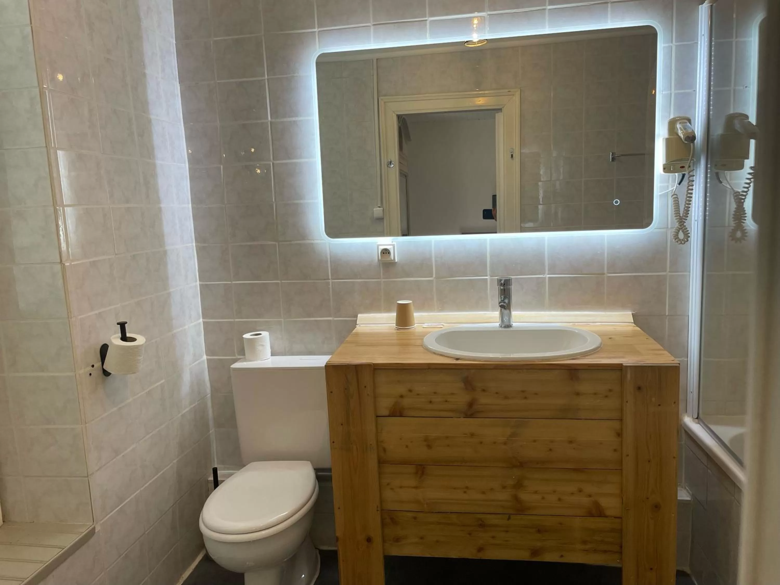 Toilet, Bathroom in Hôtel & Restaurant Le Patio VICHY