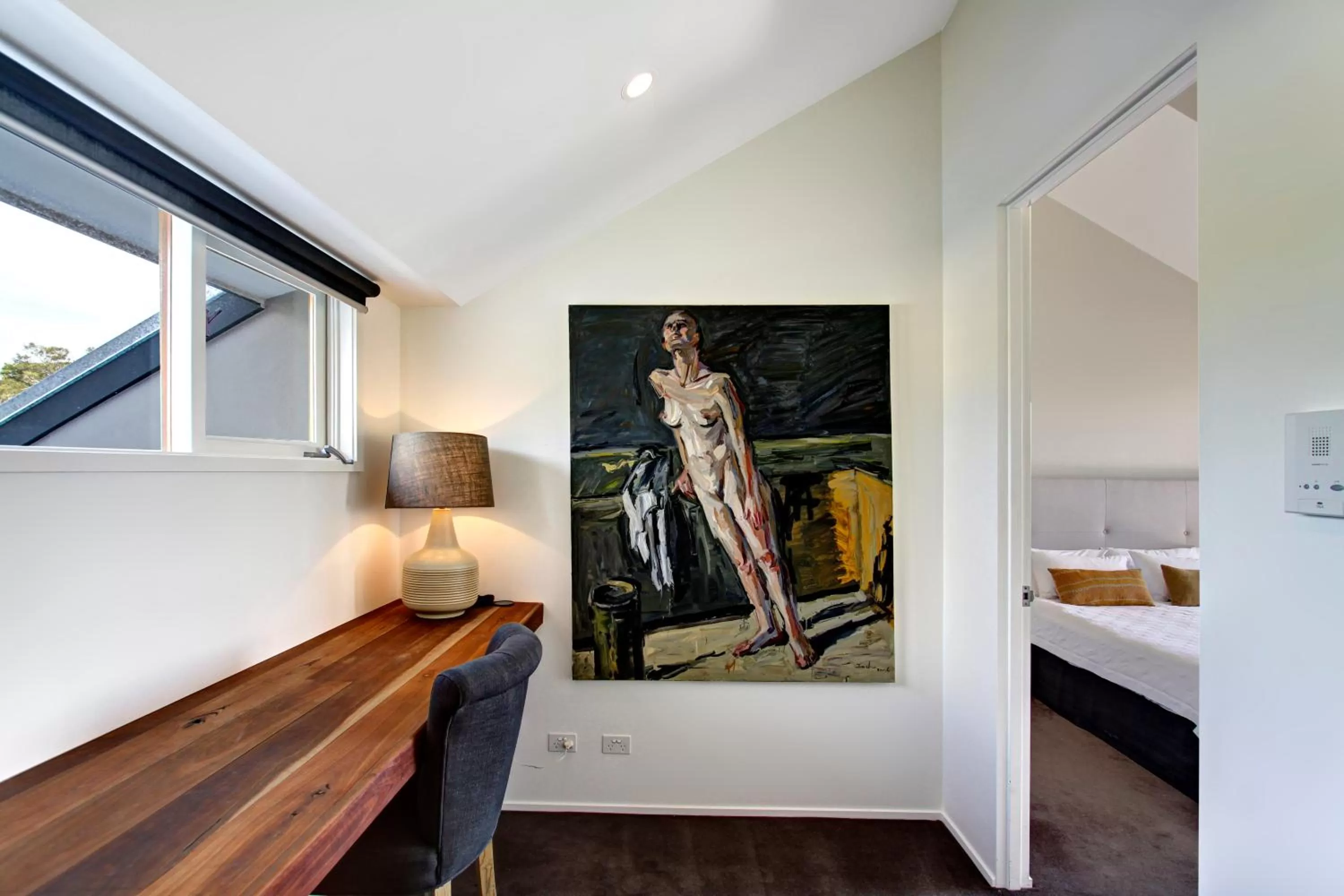 Decorative detail, Bed in Byron Butter Factory Apartments