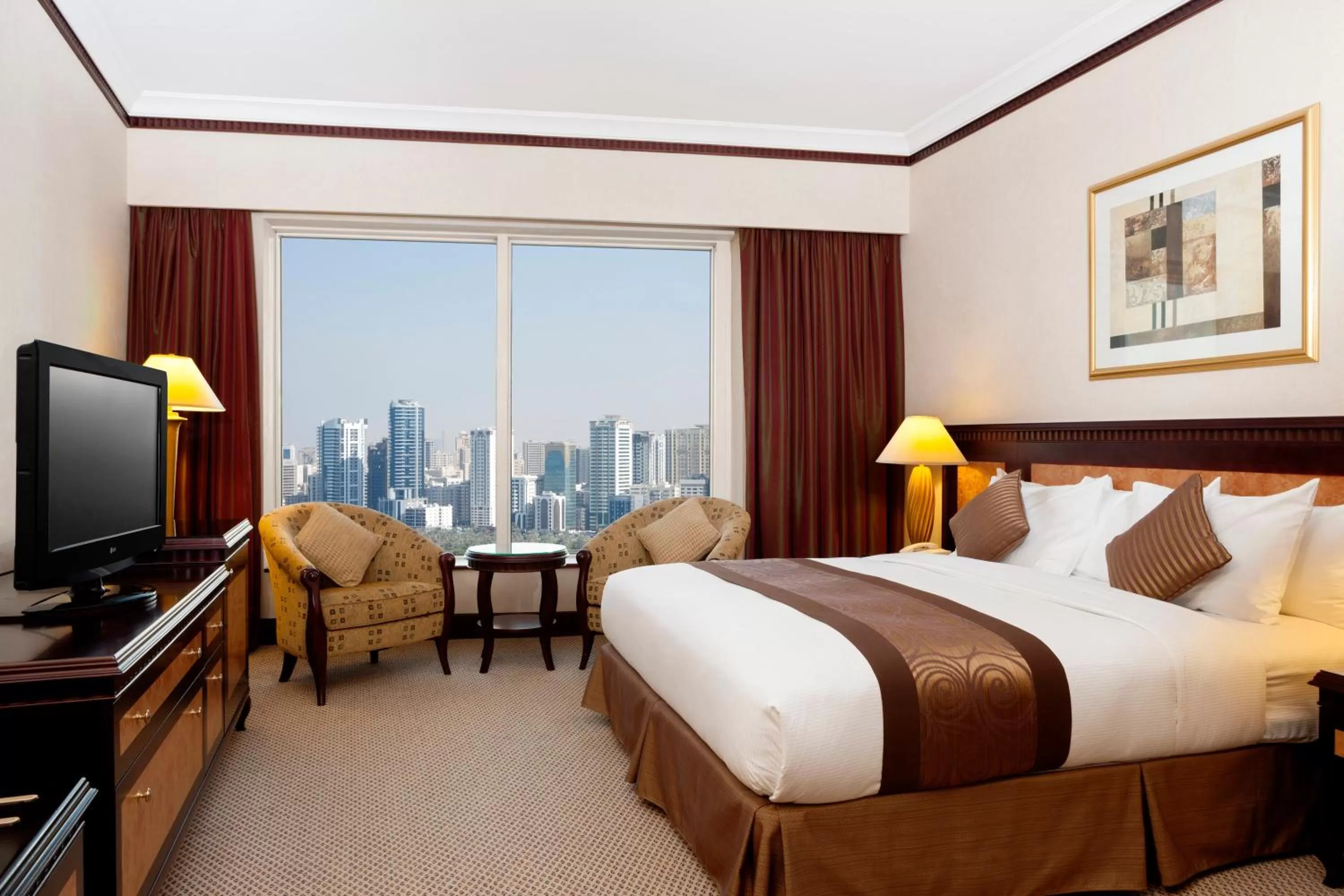 View (from property/room), Bed in Corniche Hotel Sharjah