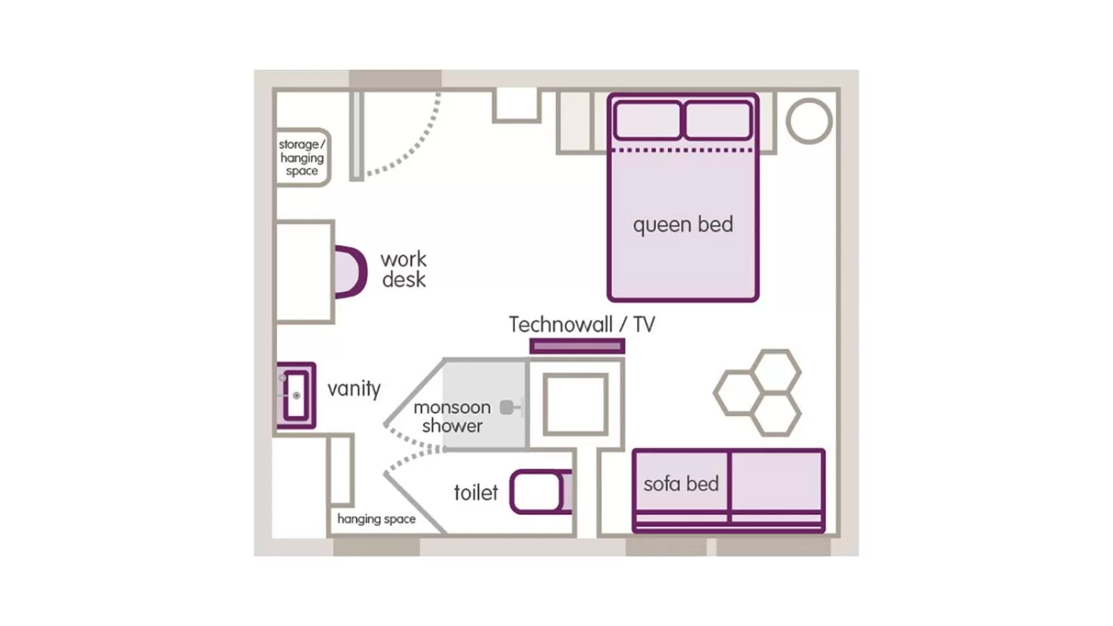 Floor plan in Yotel San Francisco