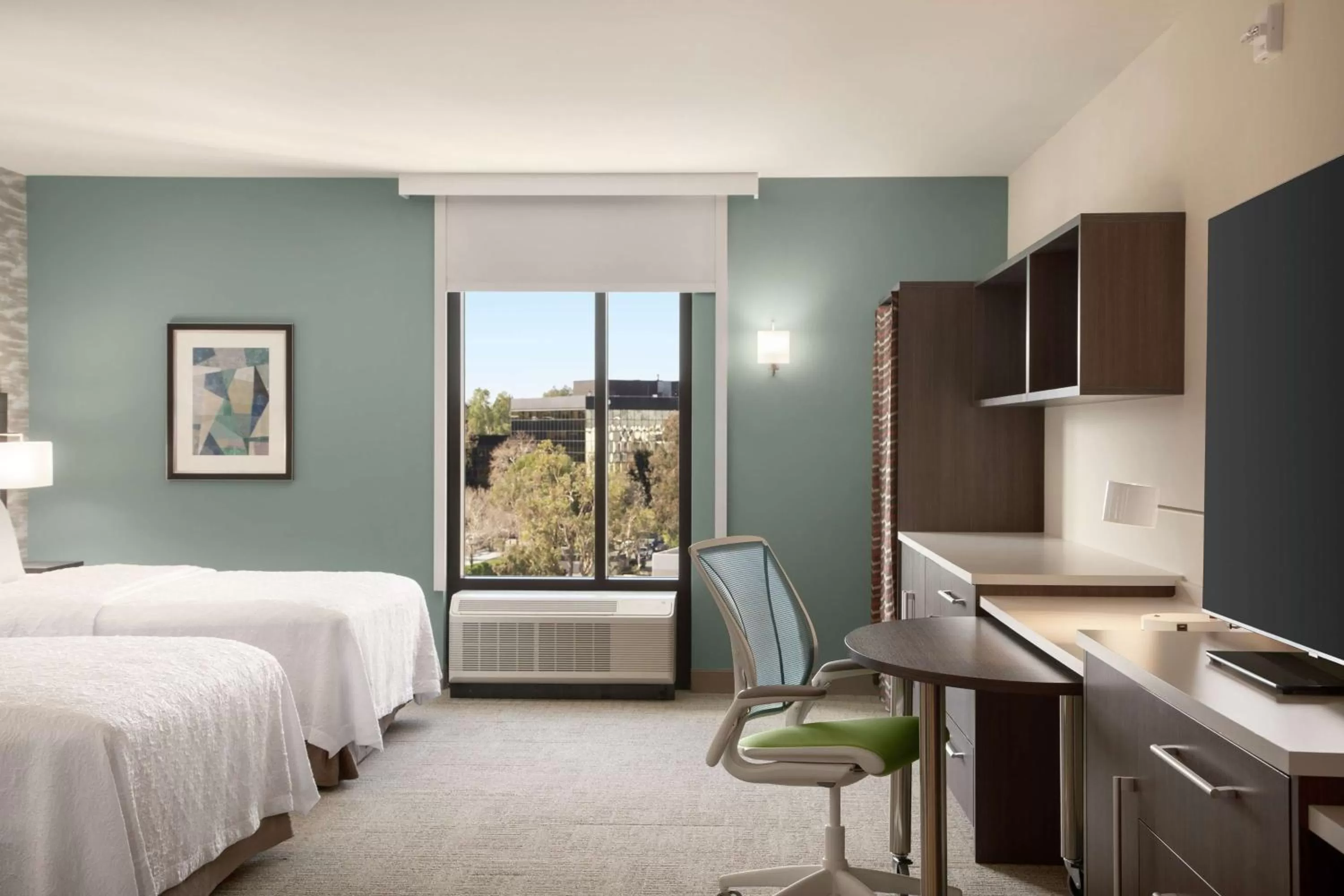 Queen Studio with Two Queen Beds - Hearing Accessible in Home2 Suites By Hilton Woodland Hills Los Angeles