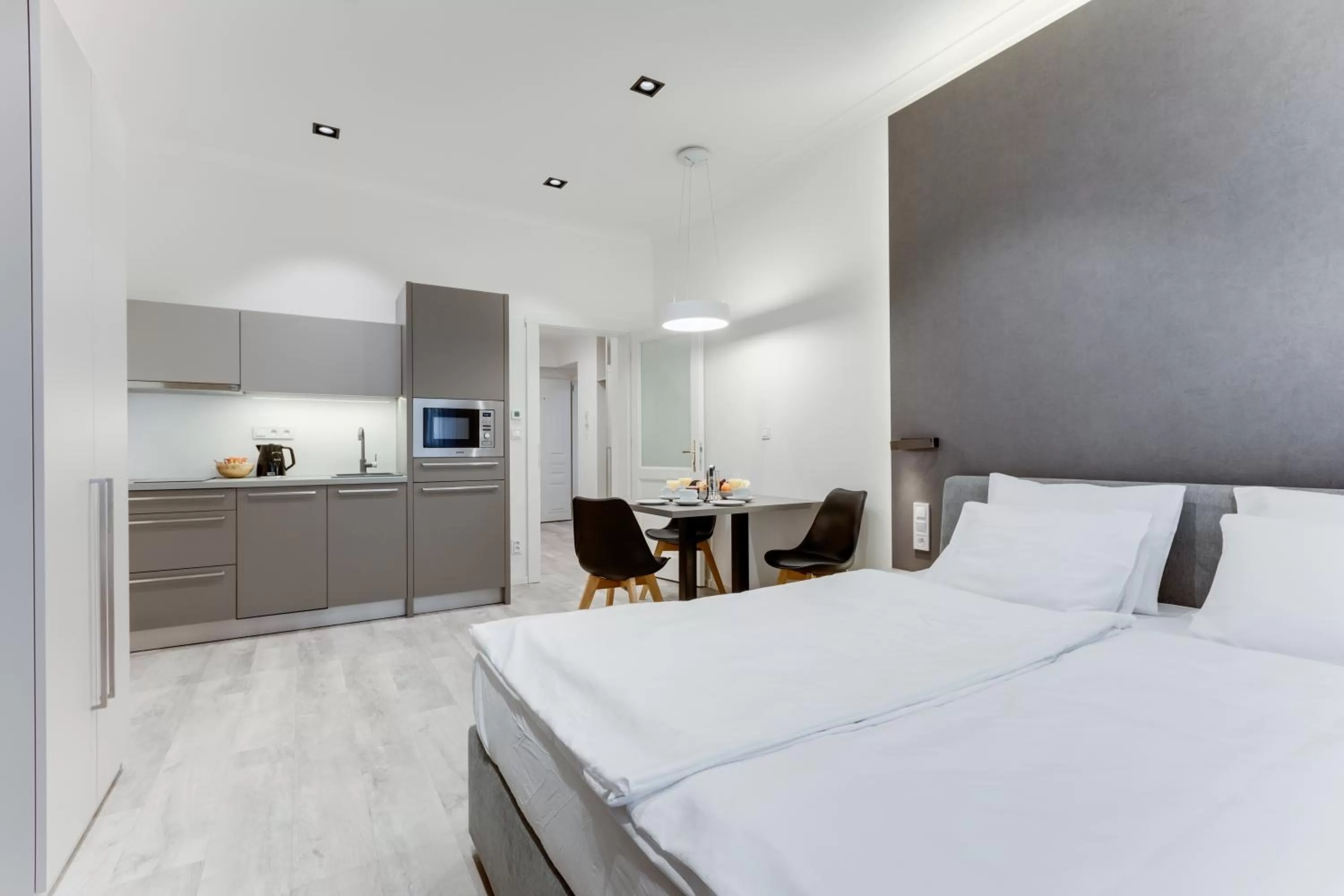 Bed in Lampi Aparthotel Prague