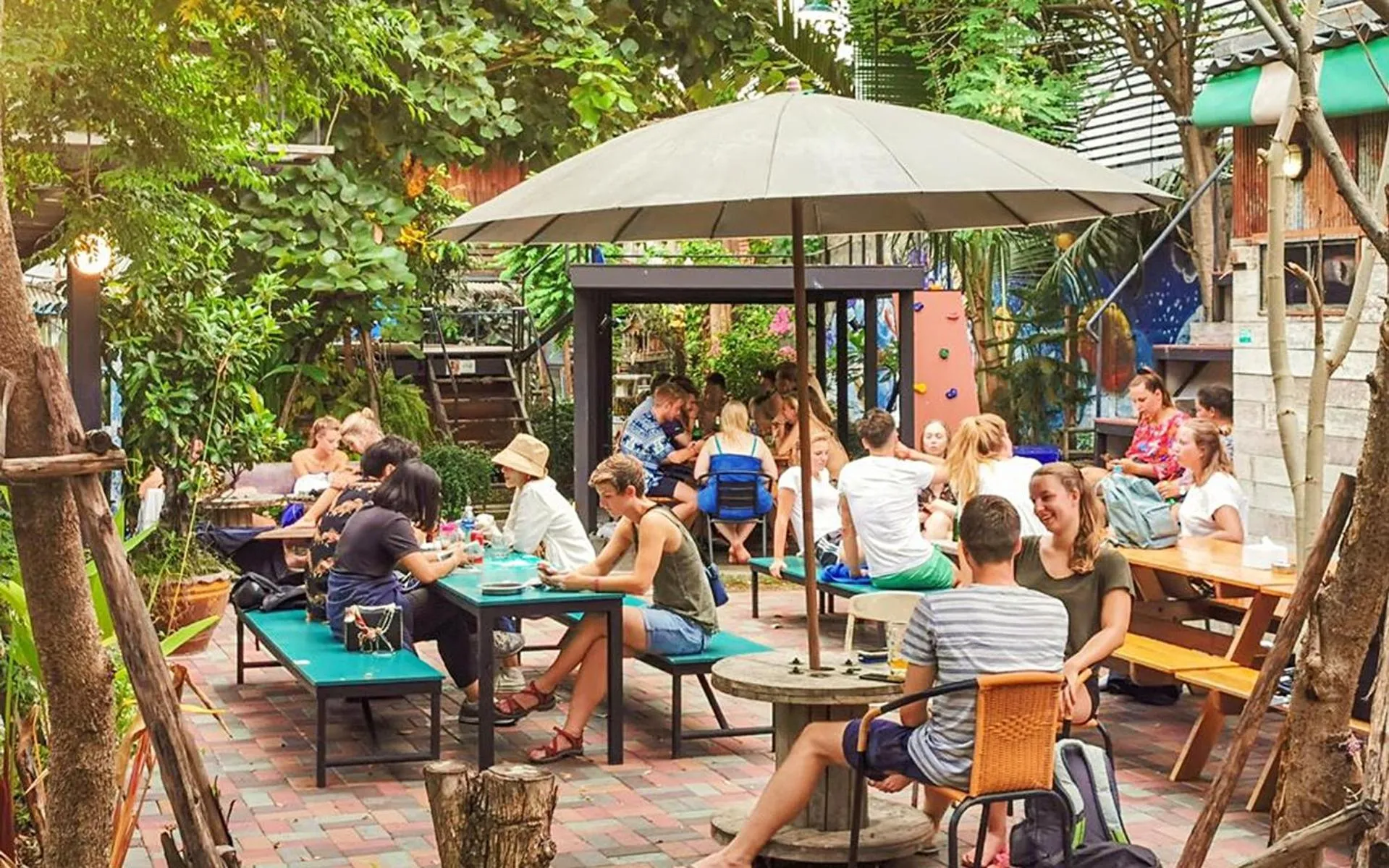 Patio in Here Hostel Bangkok