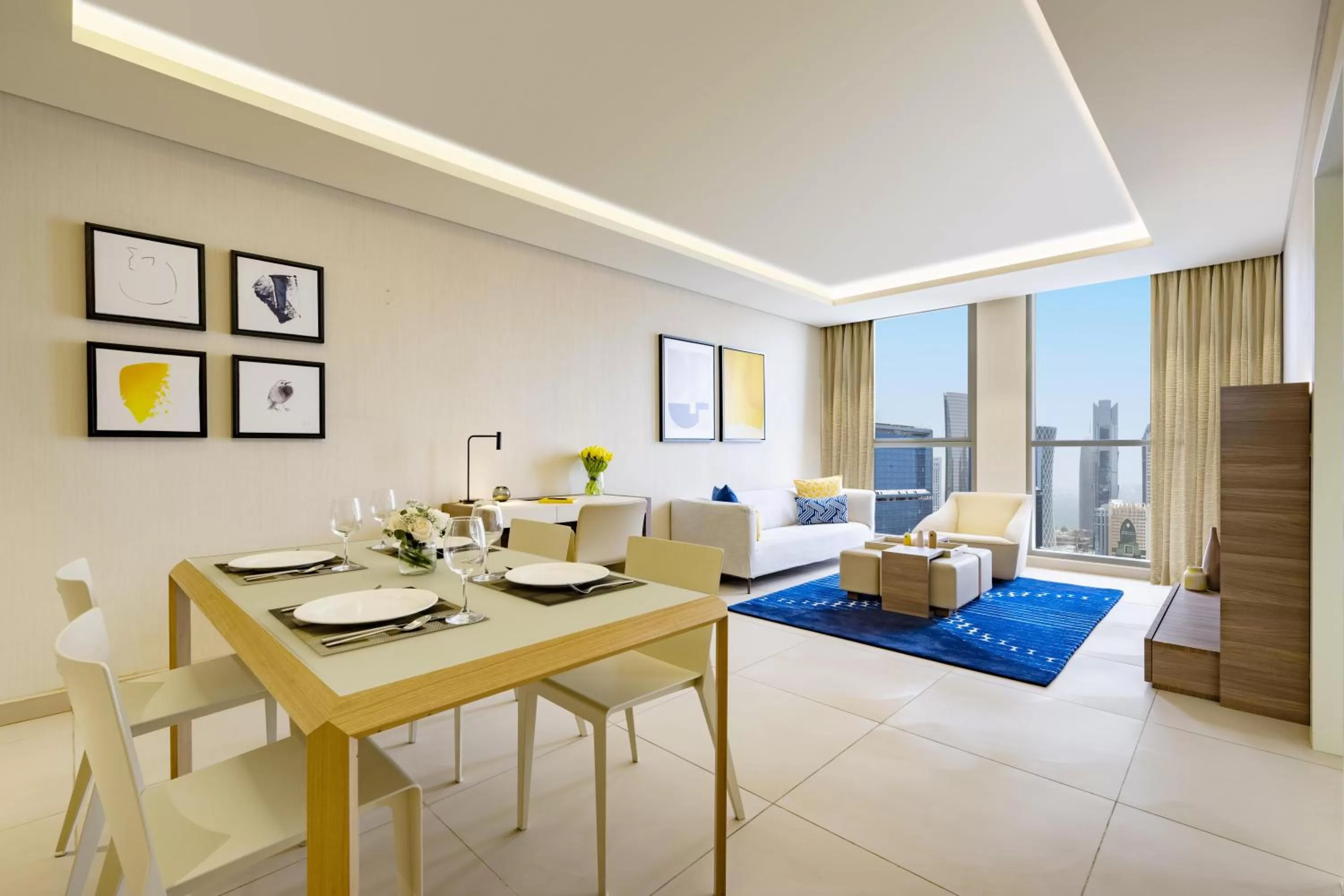 Living room in voco Doha West Bay Suites by IHG