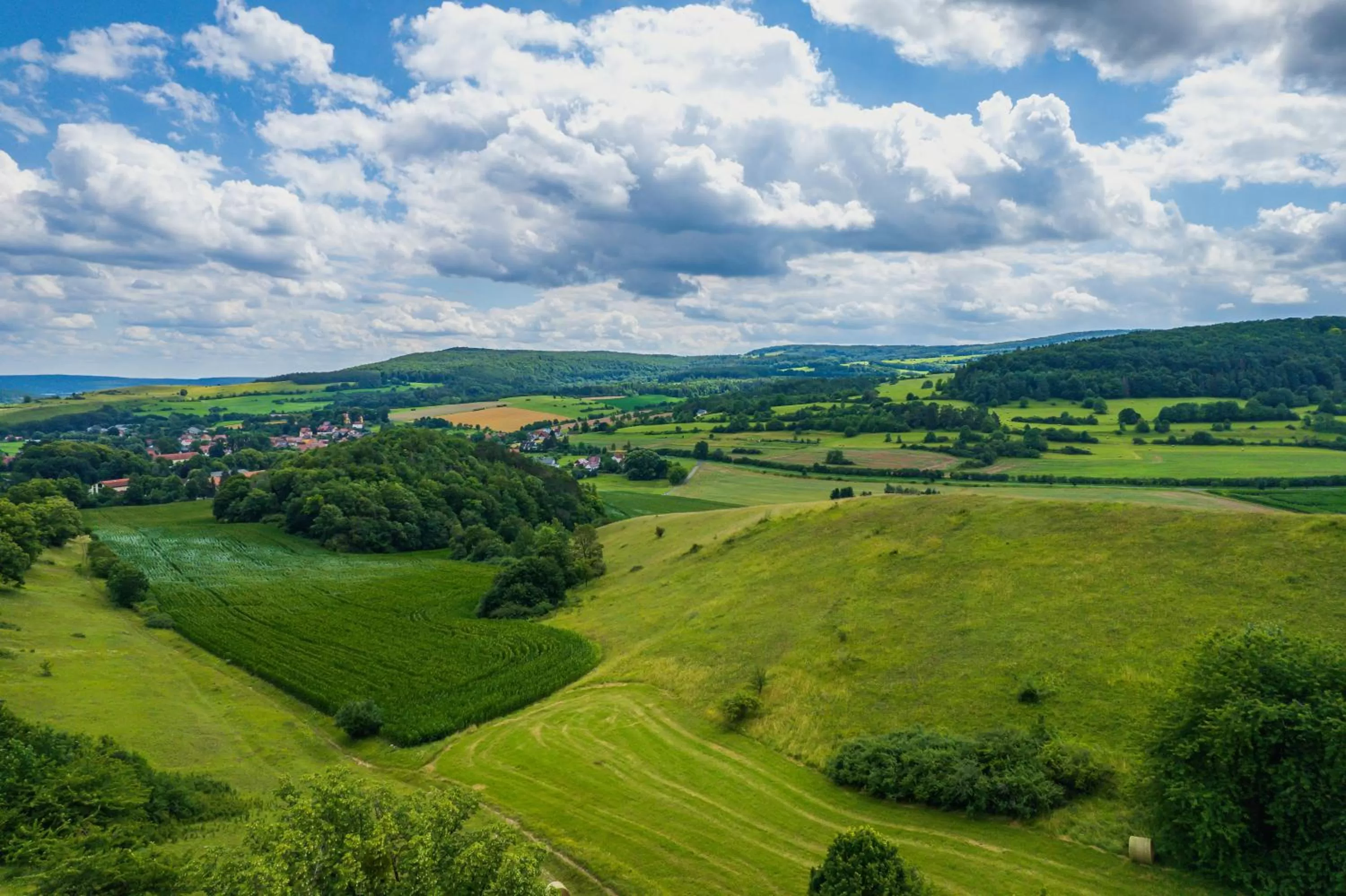 Natural landscape, Bird's-eye View in Familienhotel "Rhön Feeling"