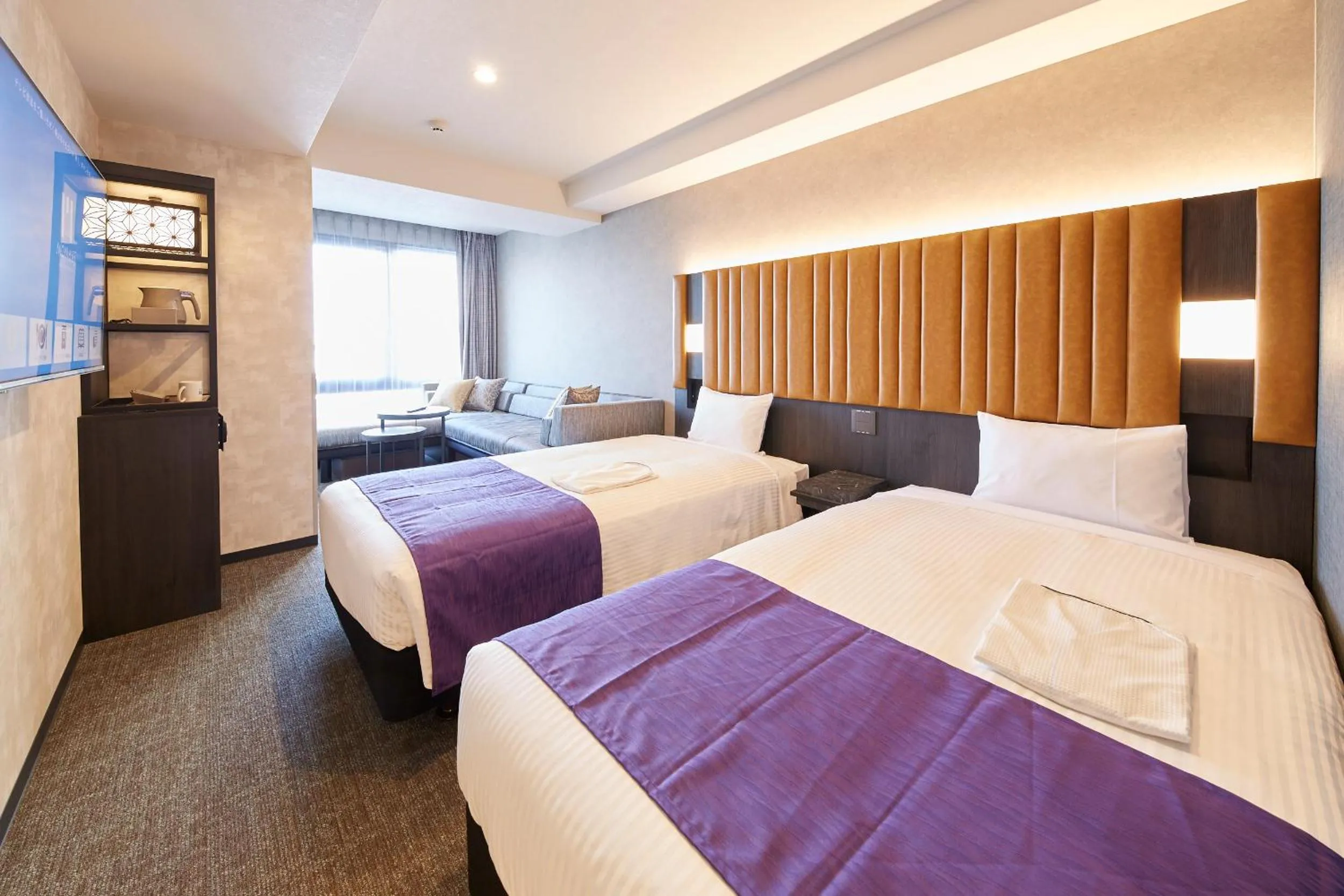 Deluxe Twin Room with Sofa bed and Extra bed in hotel MONday KYOTO MARUTAMACHI
