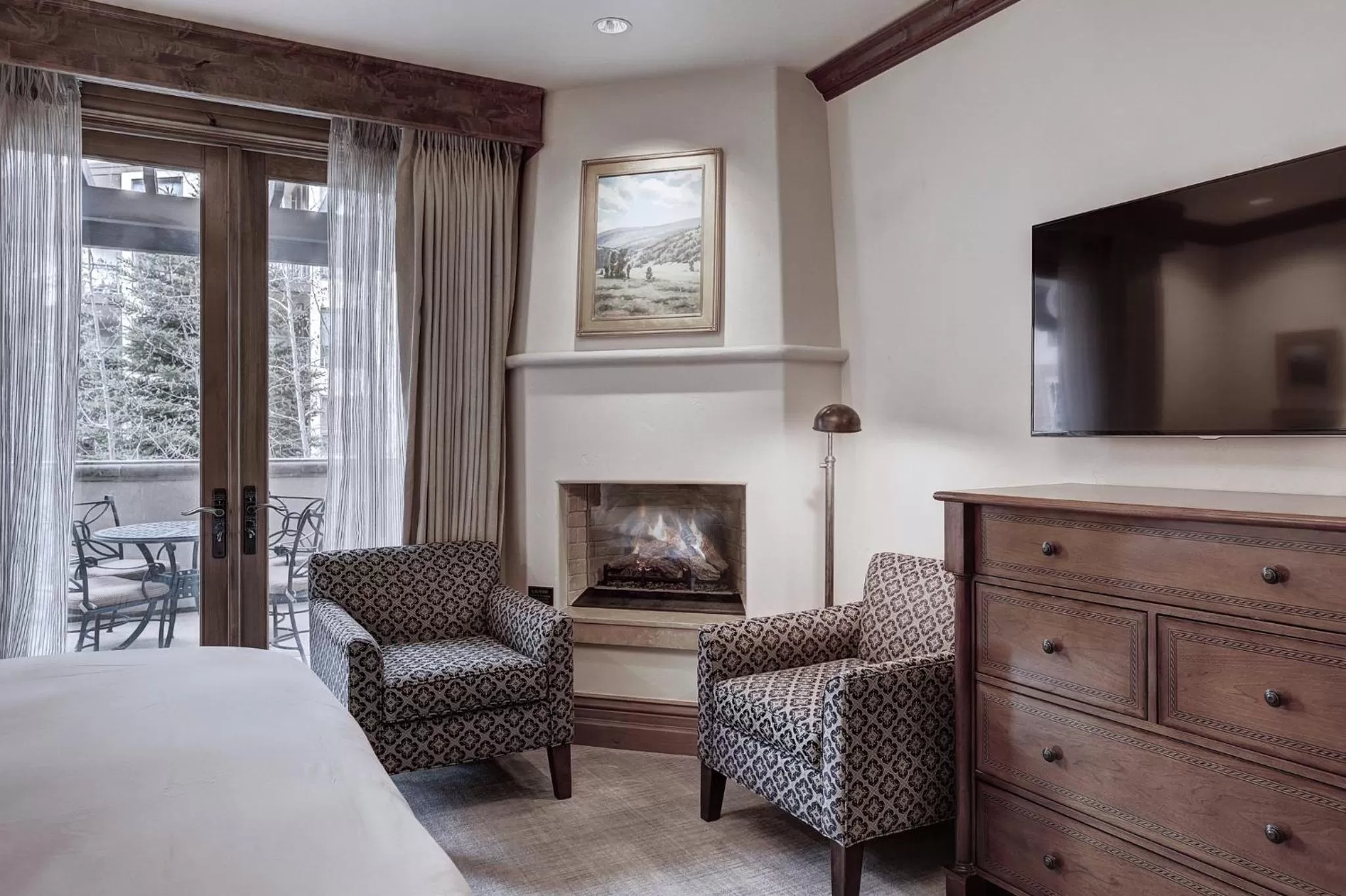 Living room, Bed in The Arrabelle at Vail Square, a RockResort, by Vail Resorts