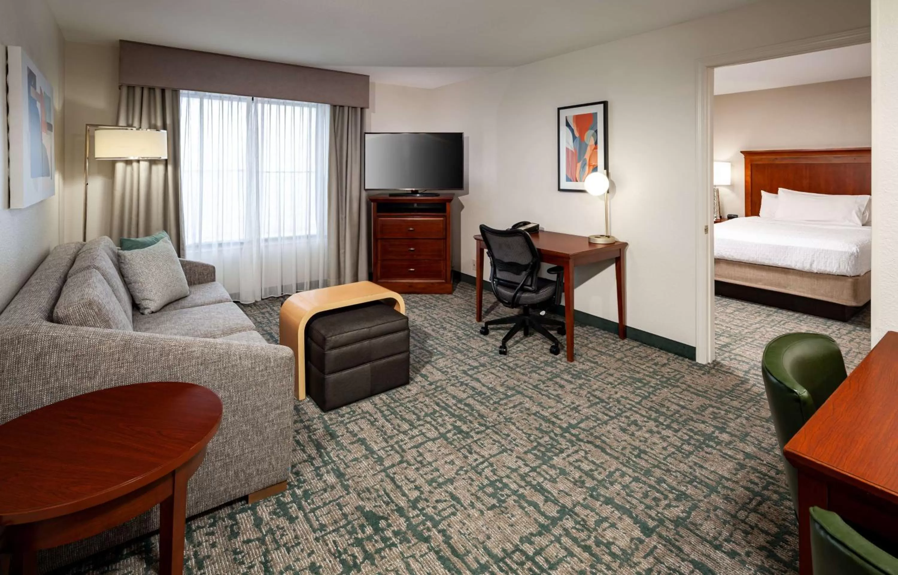 Living room, Bed in Homewood Suites by Hilton Jacksonville-South/St. Johns Ctr.