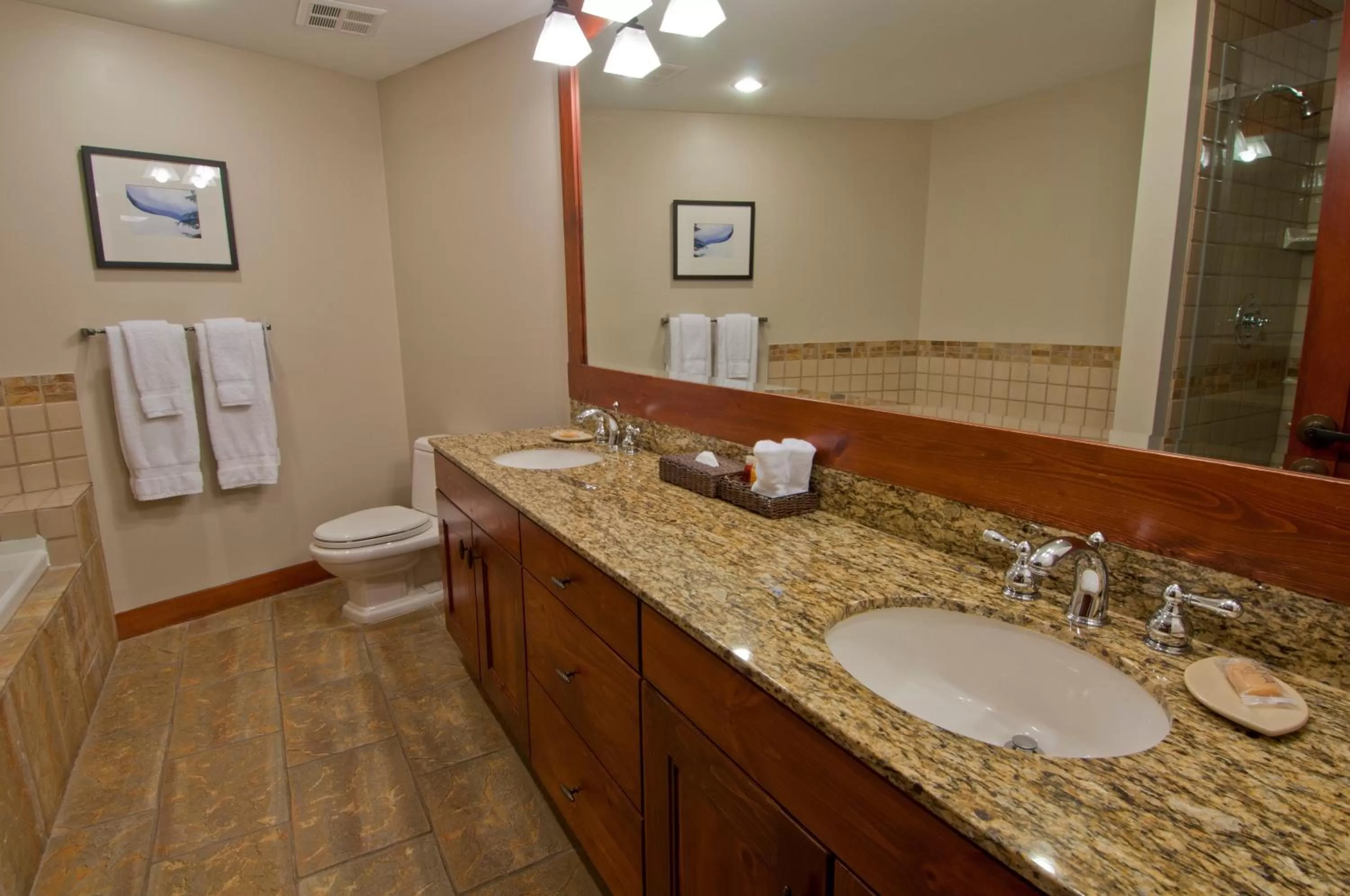Bathroom in First Tracks Lodge, by Lodging Ovations