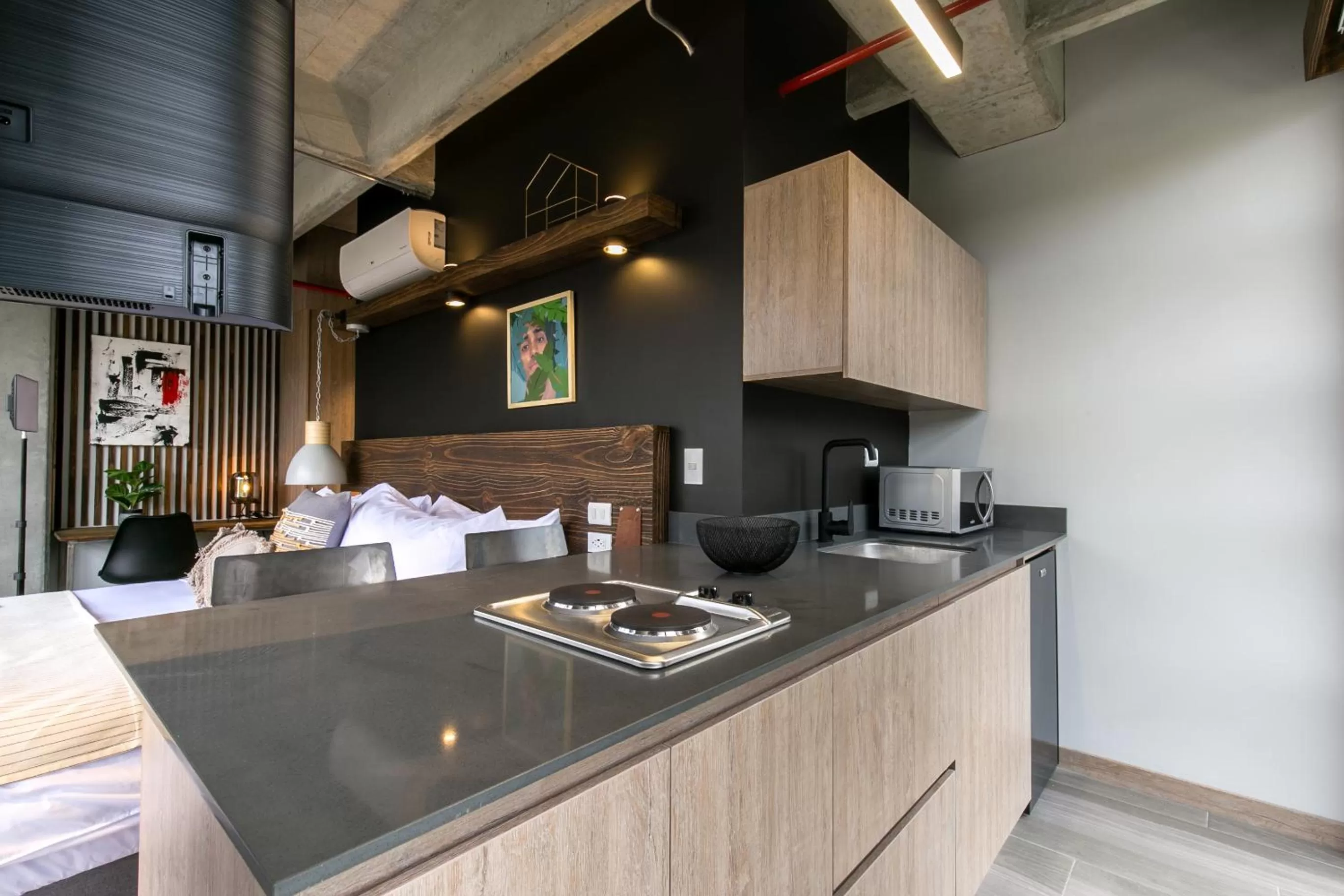 Kitchen or kitchenette in Factory Lofts Hotel