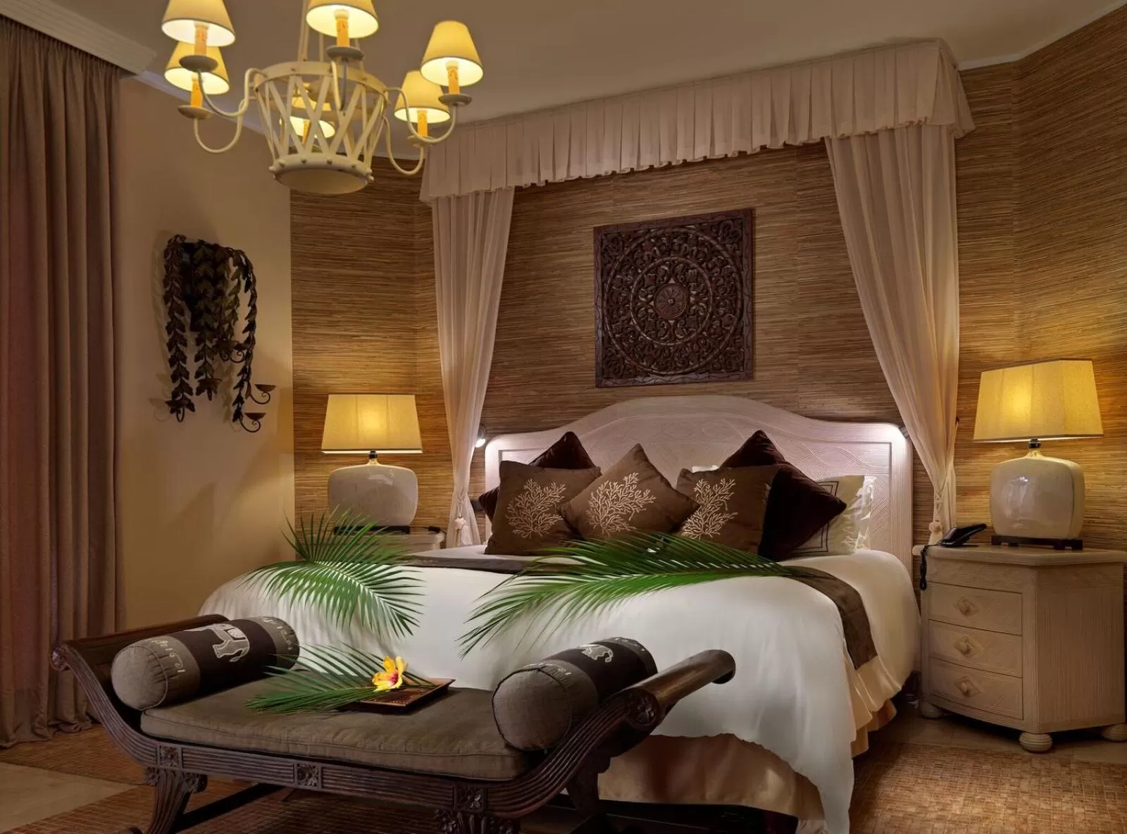 Bed in Royal Garden Villas, Luxury Hotel