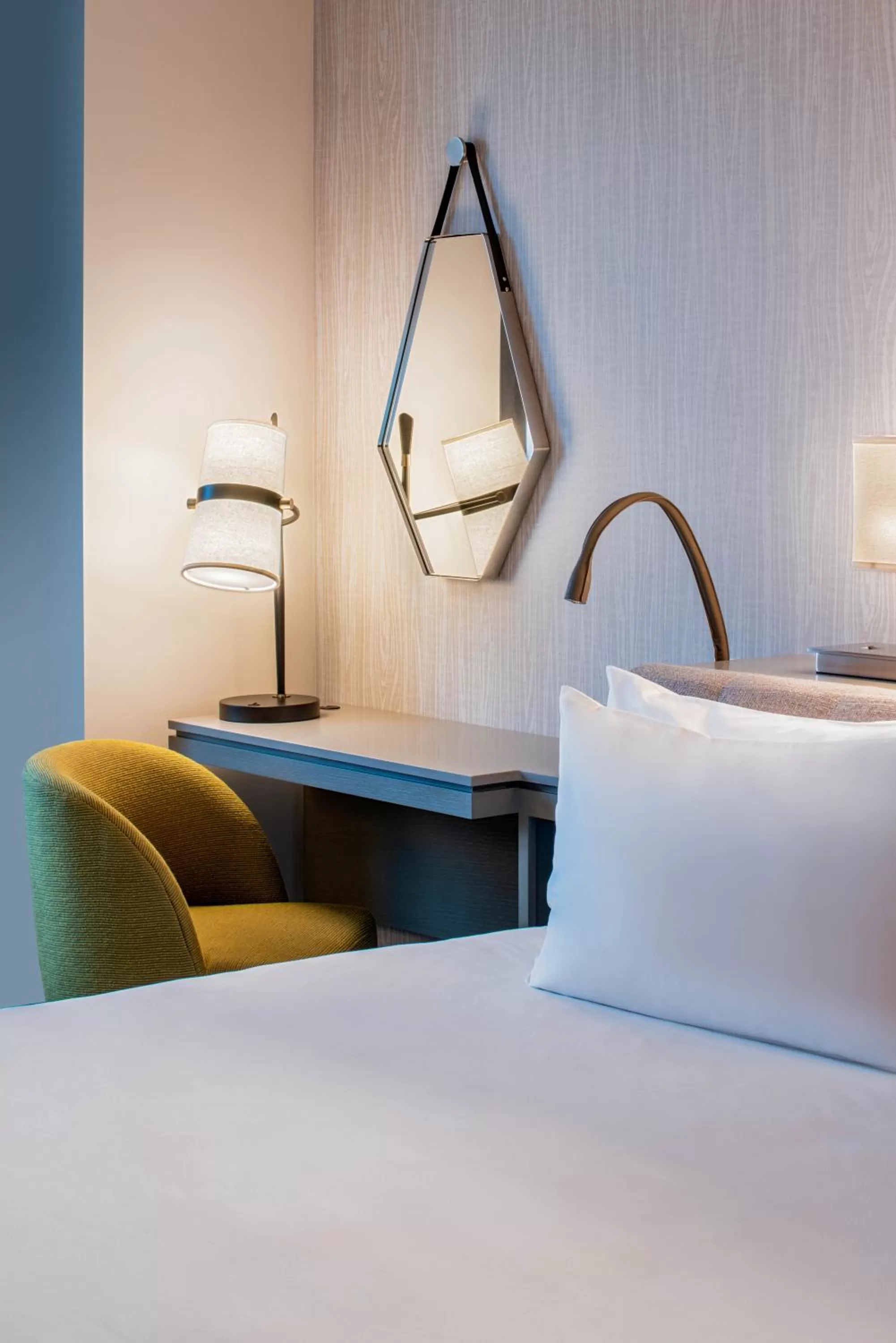 Decorative detail, Bed in Hyatt Regency Portland at the Oregon Convention Center