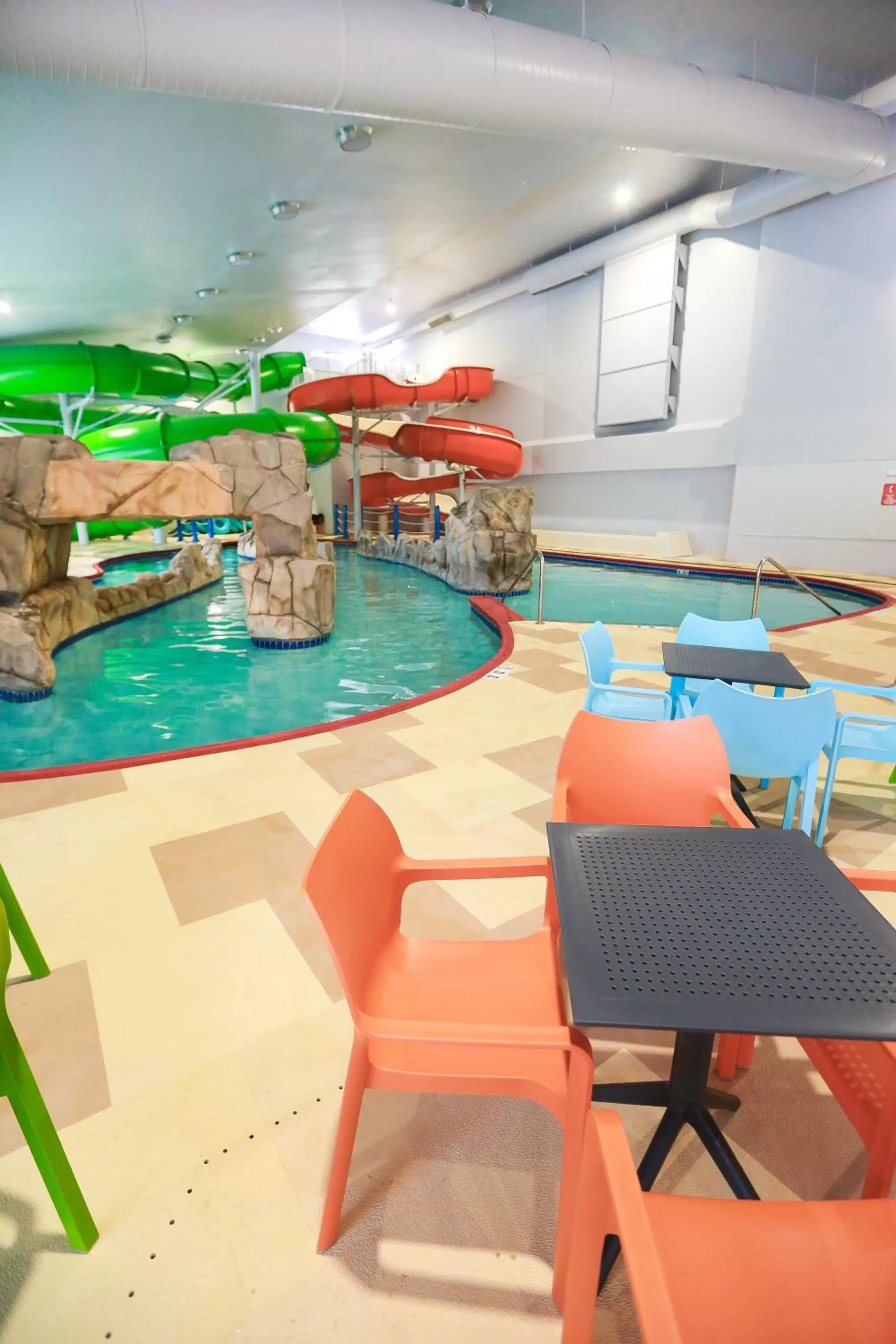 Aqua park in Rapid River Lodge