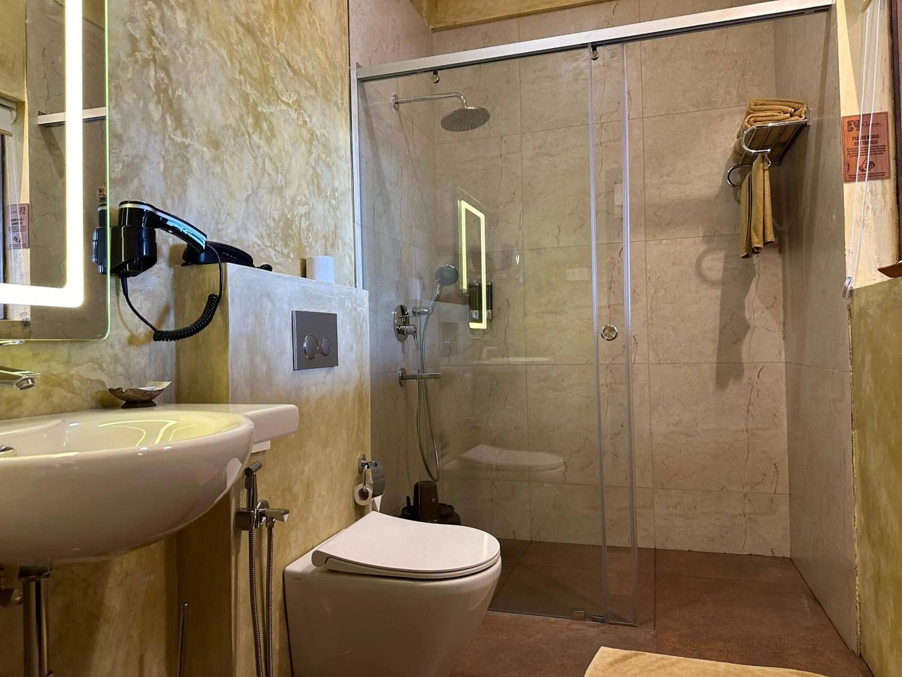 Shower in AMARA AYURVEDA RETREAT- Overlooking Evergreen Western Ghats an ecologically sustainable living space in Kovalam