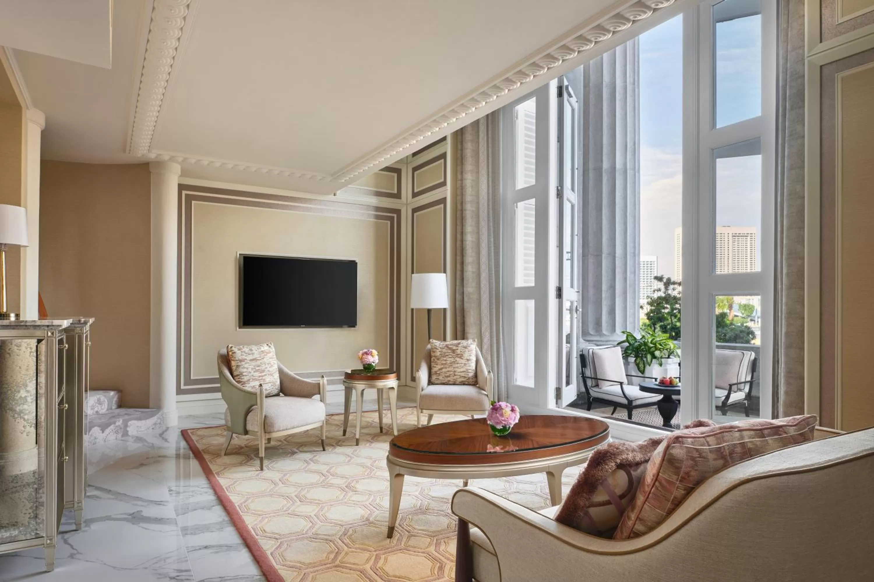 Living room in The Fullerton Hotel Singapore