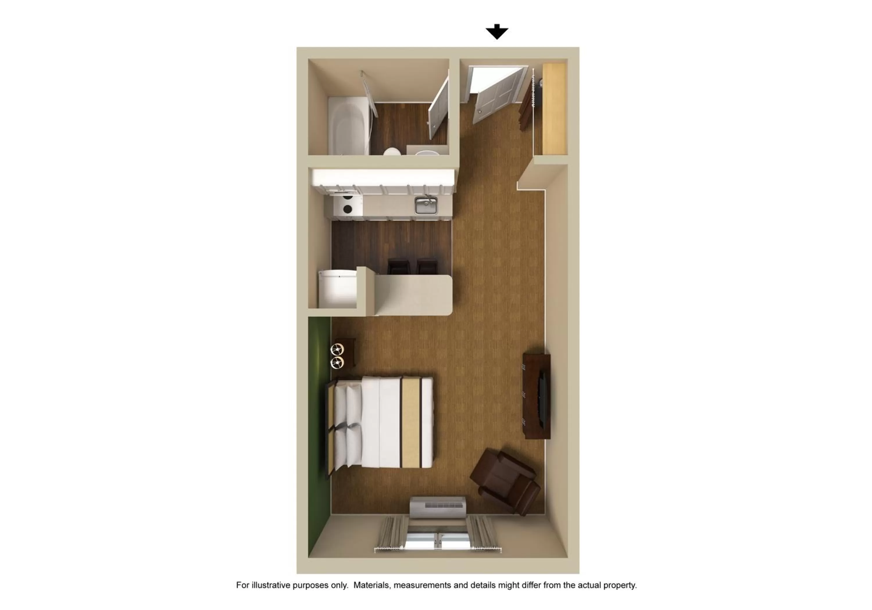 Floor plan in Extended Stay America Suites - Akron - Copley - East