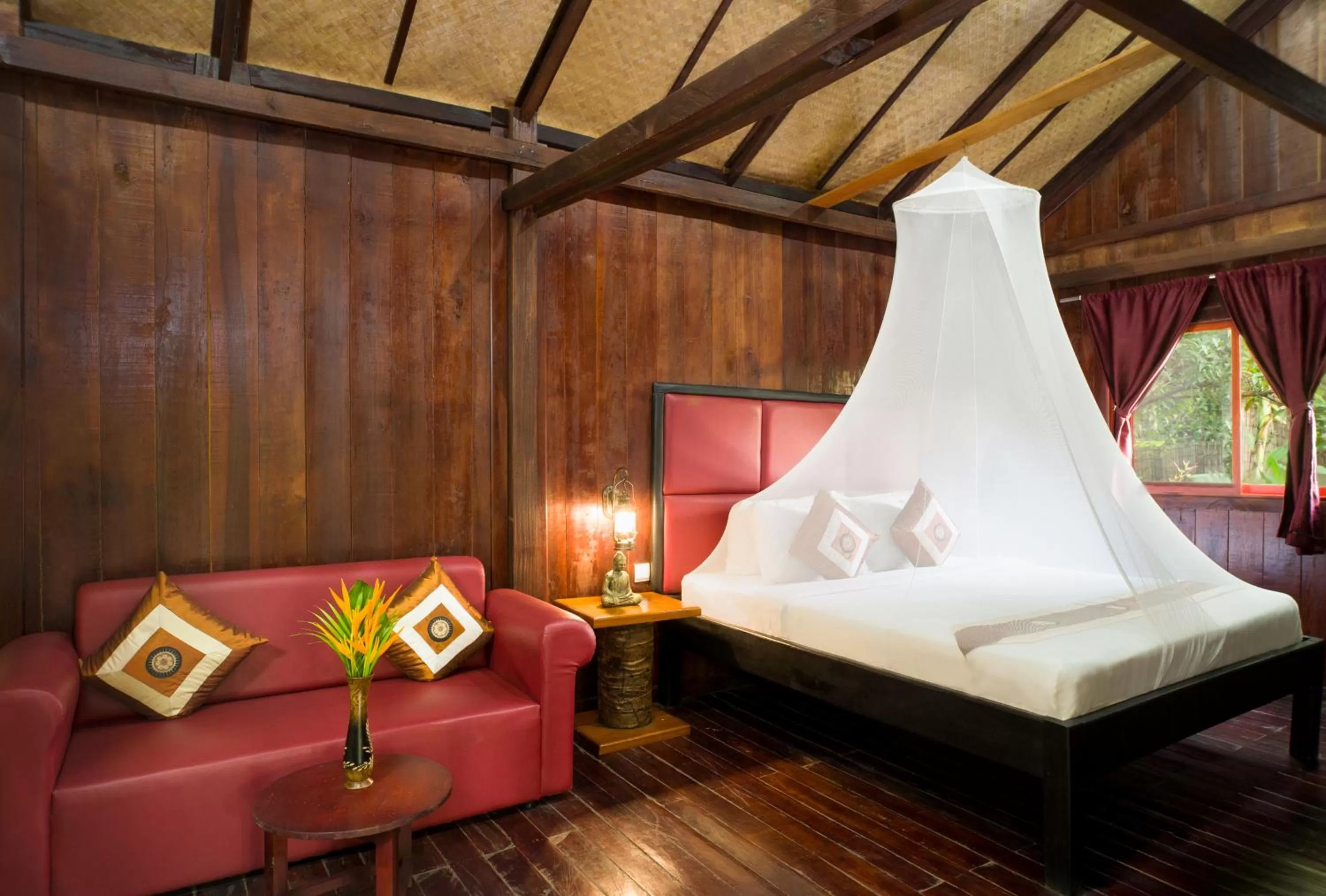 Living room, Bed in Authentic Khmer Village Resort