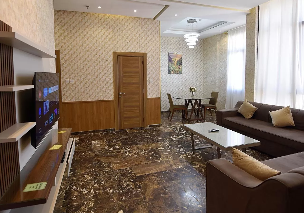 Communal lounge/ TV room, Seating Area in Rihanna Hotel Apartment