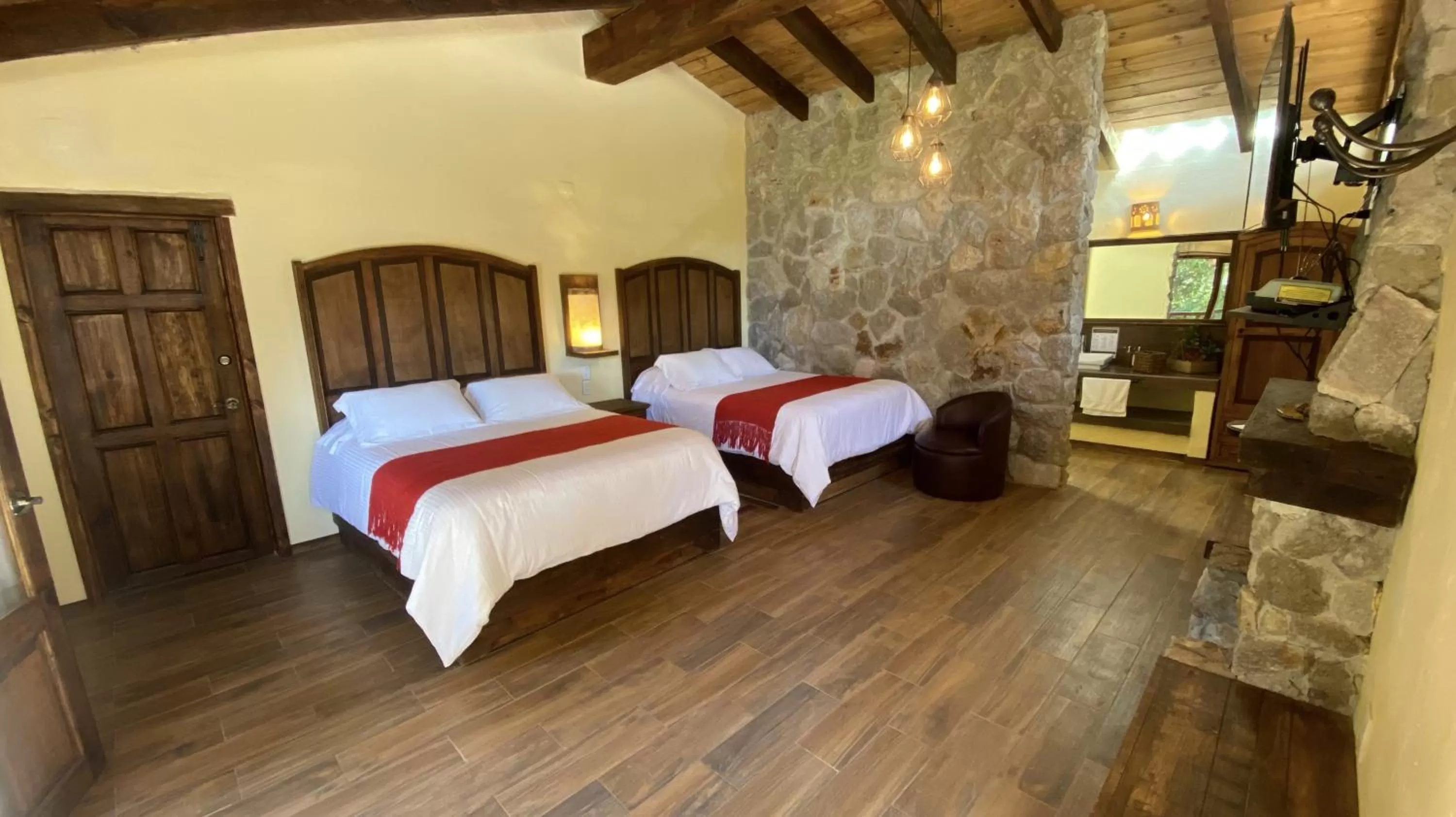 Bed in Cabañas La Cascada