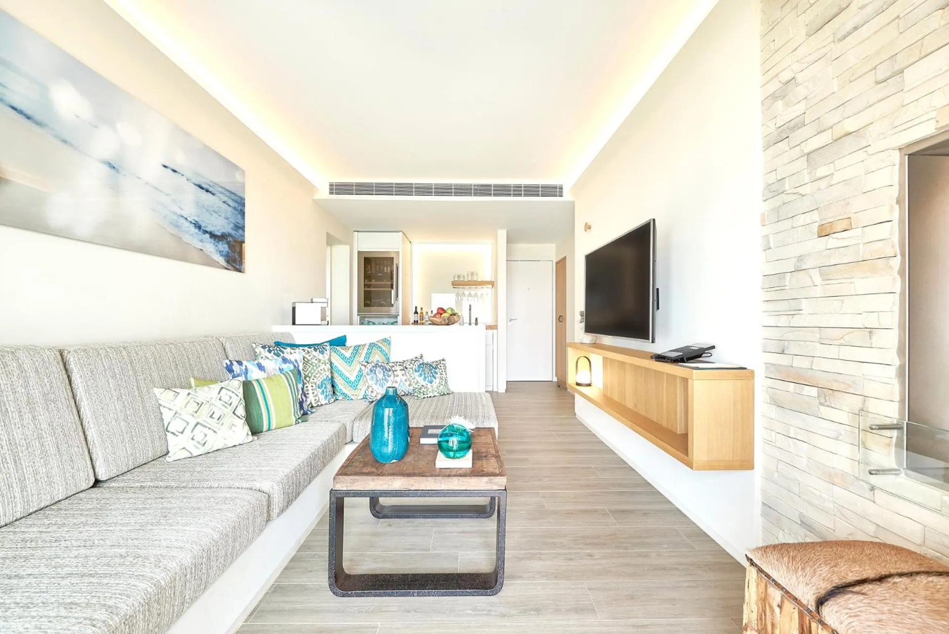 Living room in 7Pines Resort Ibiza, part of Destination by Hyatt