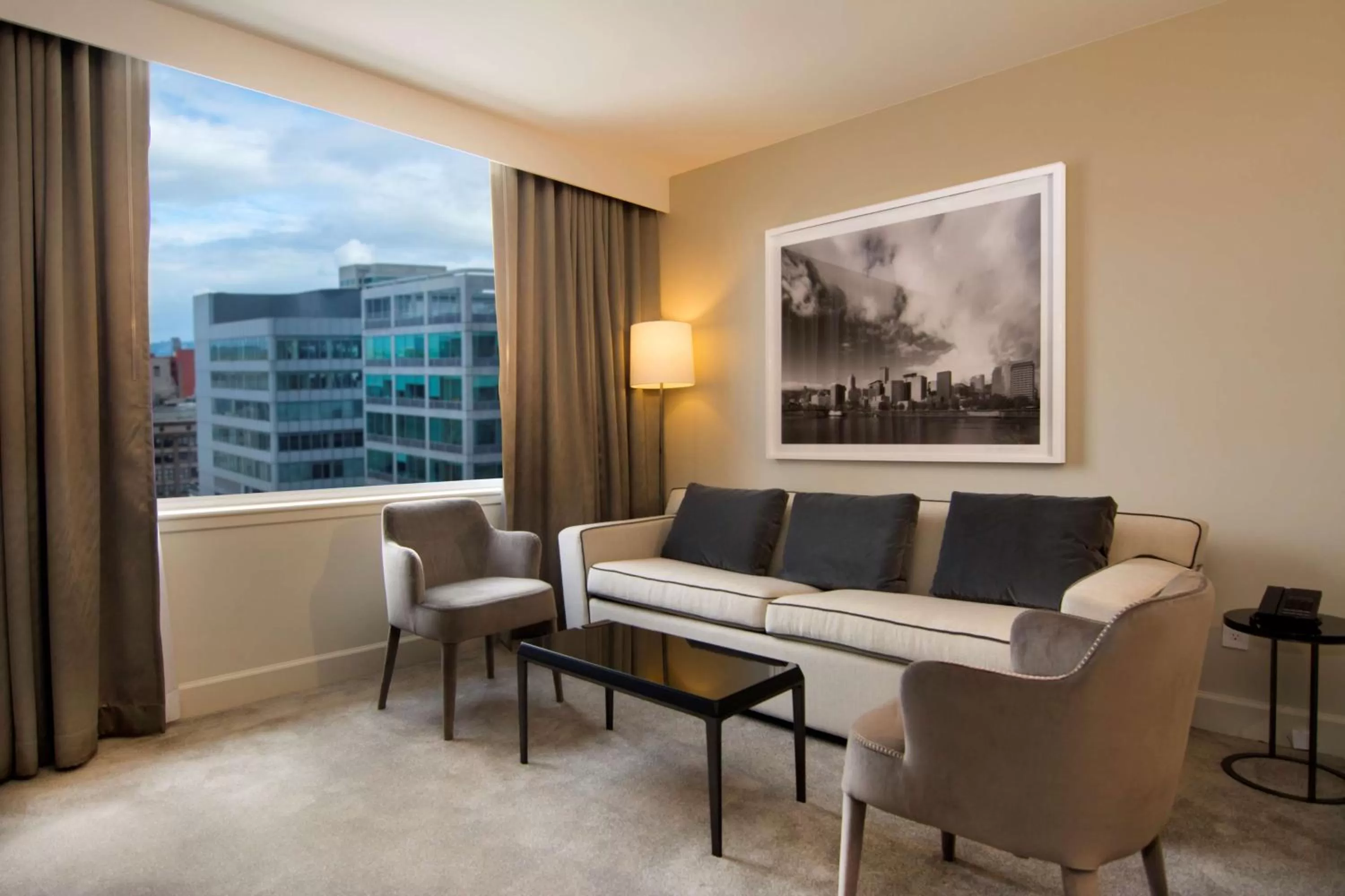 Living room in The Benson Portland, Curio Collection by Hilton