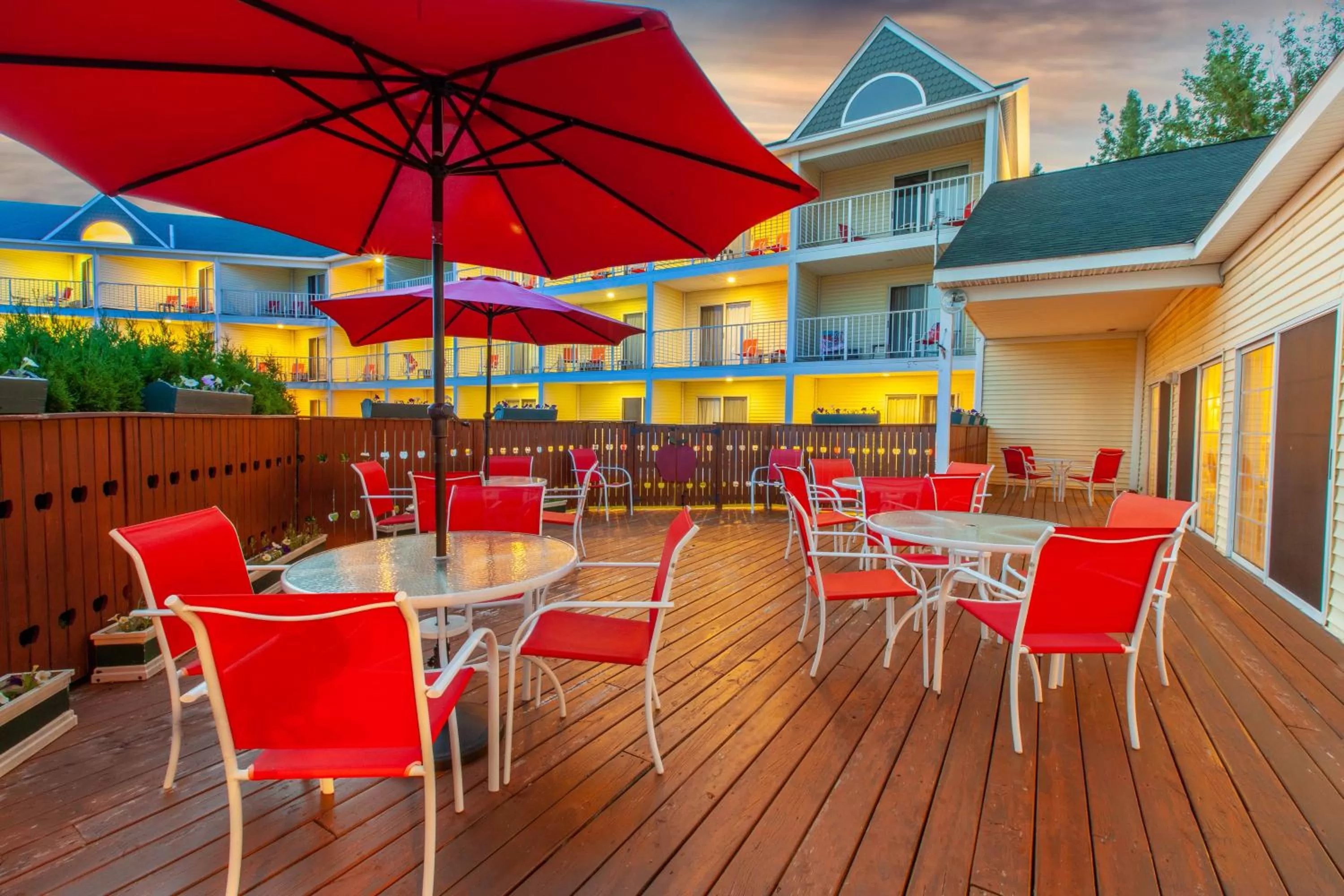 Patio in Apple Tree Inn; SureStay Collection by Best Western