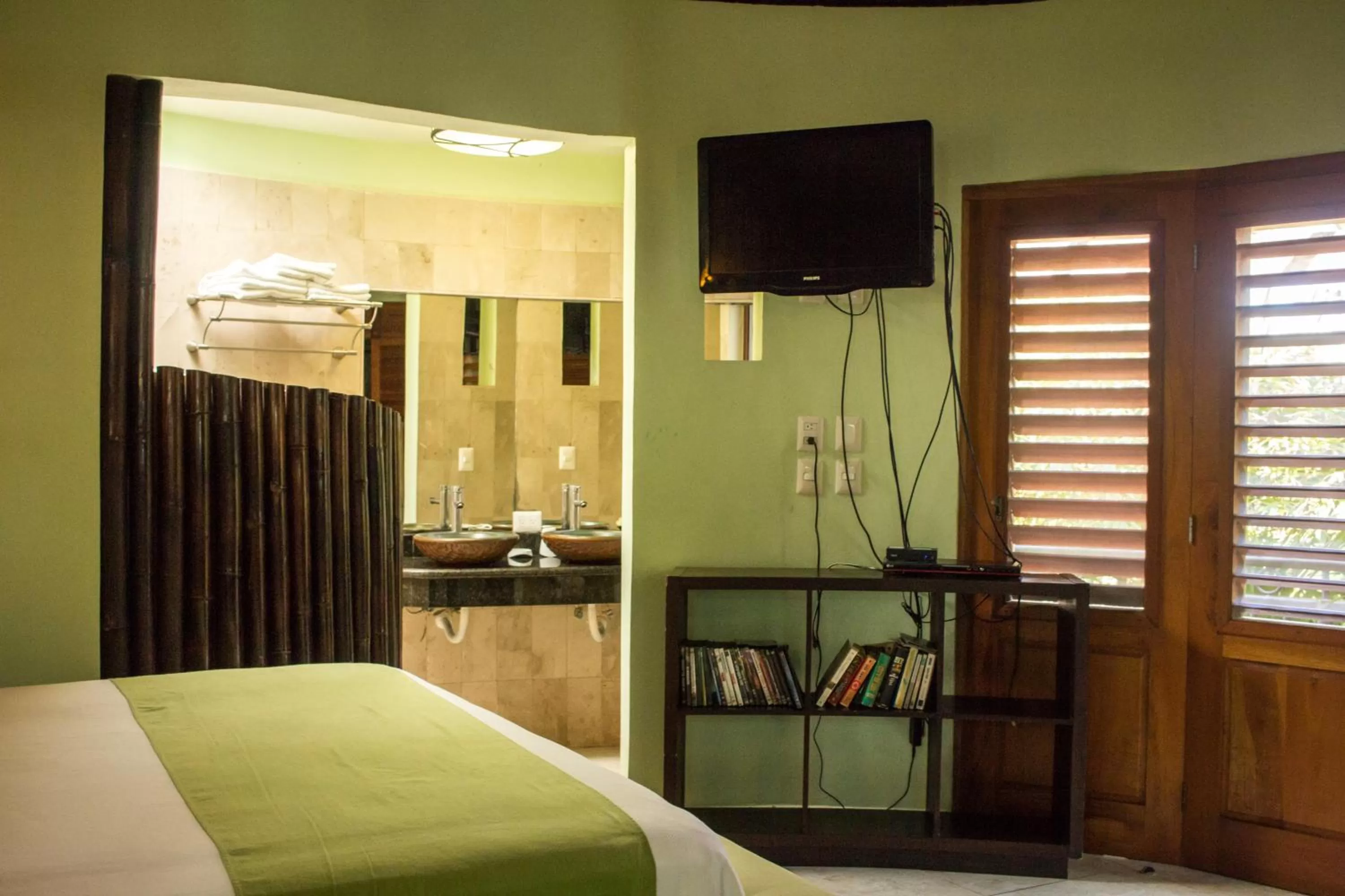 Bathroom, Bed in Cocos Cabañas Playa del Carmen Adults Only