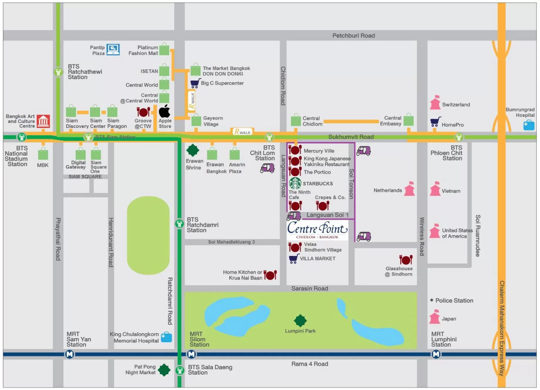 Restaurant/places to eat in Centre Point Hotel Chidlom Bangkok
