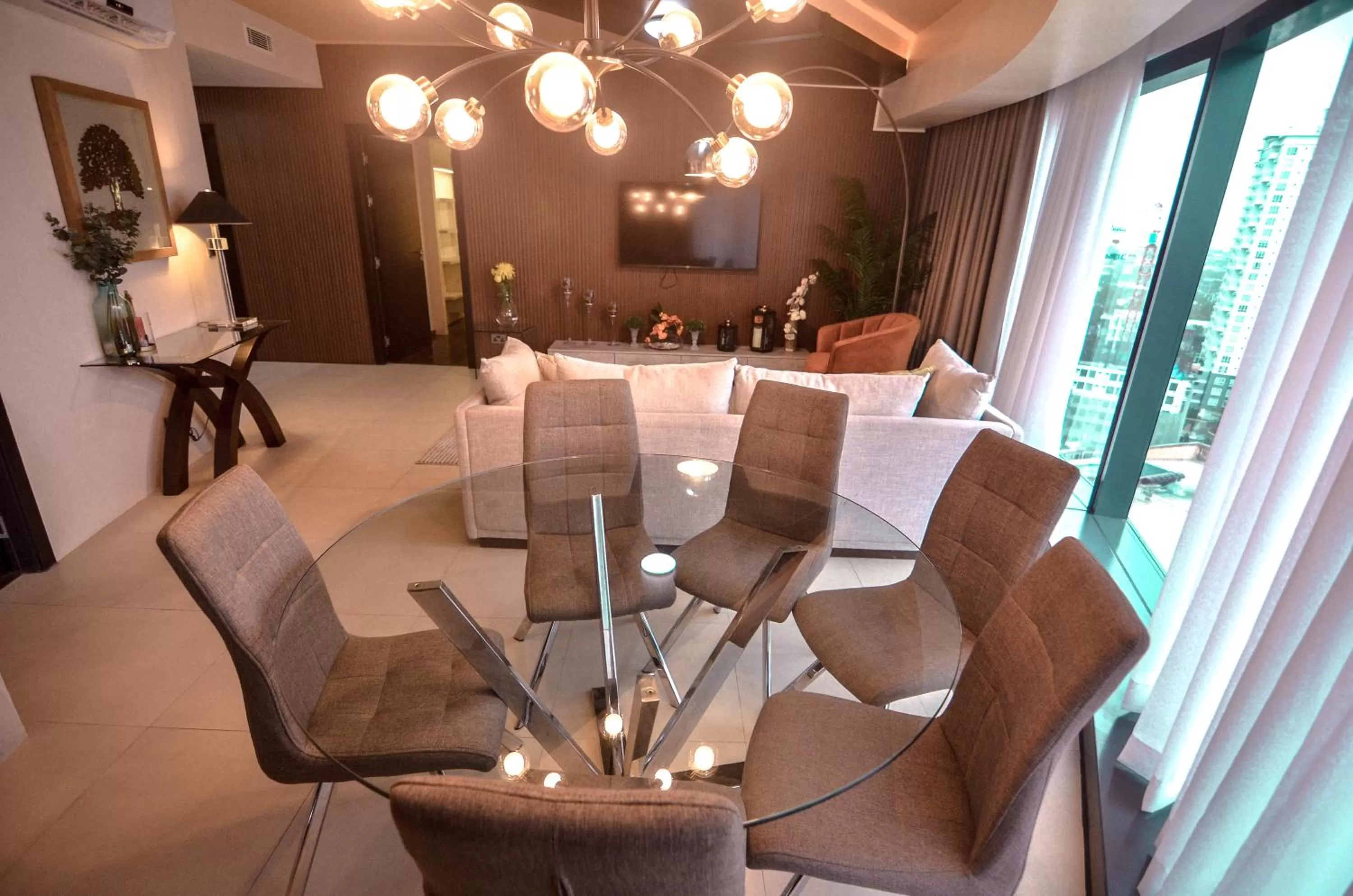 Living room in AEON SUITES Staycation