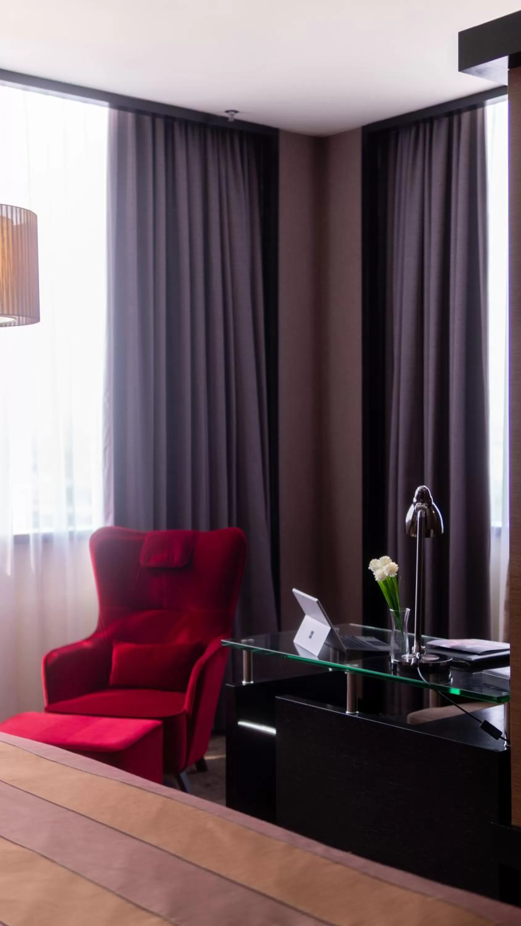 Seating area in New World Suites