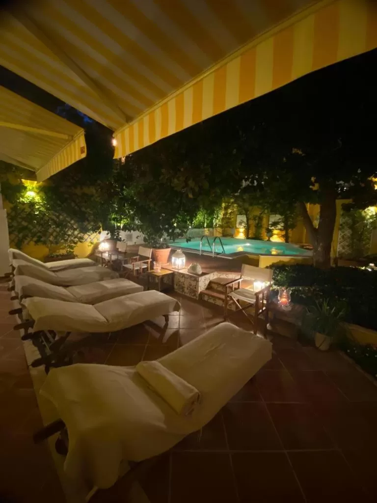 Patio in Palazzo Cherubini-Pools & Wellness