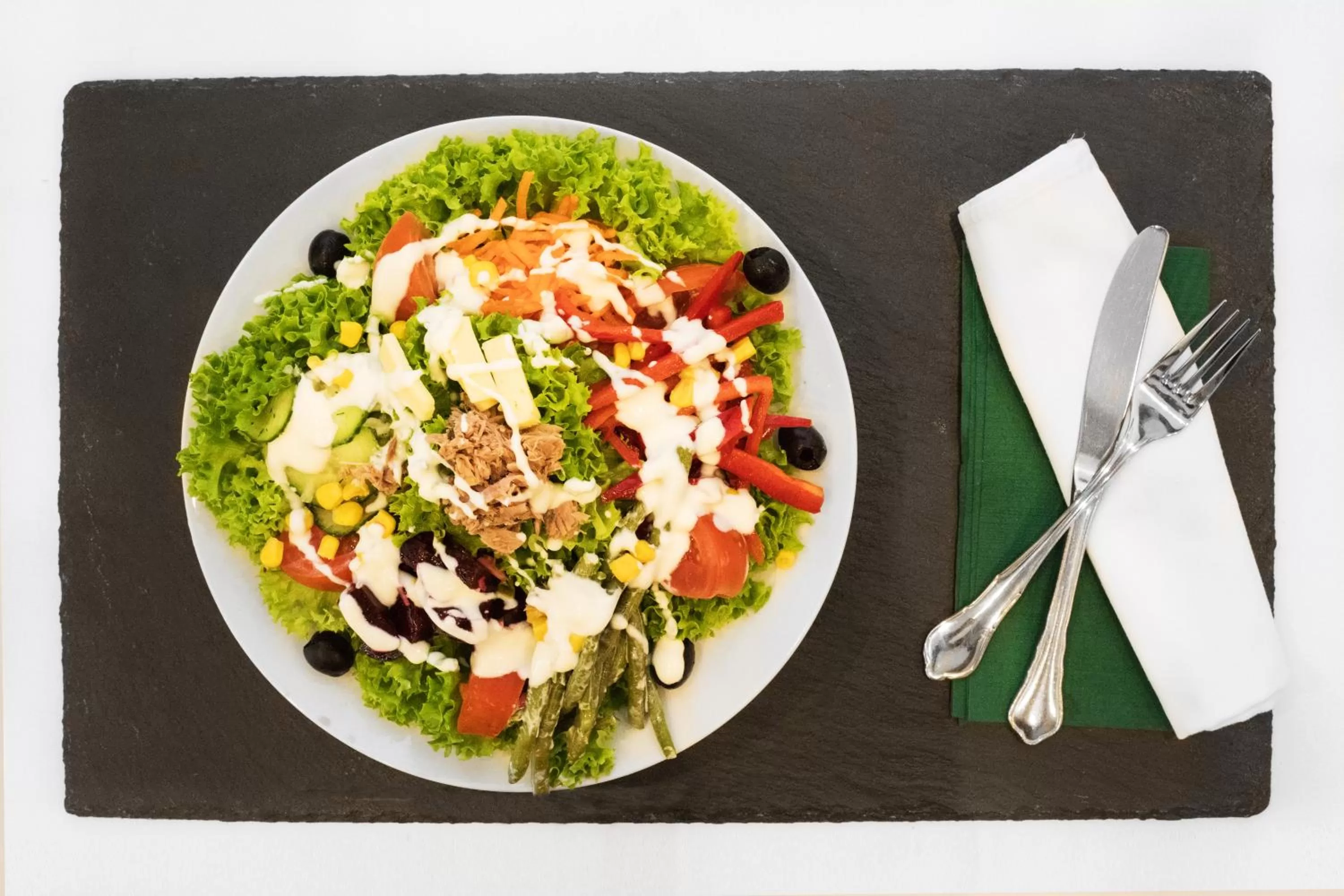 Food close-up in Hotel Restaurant Waldlust