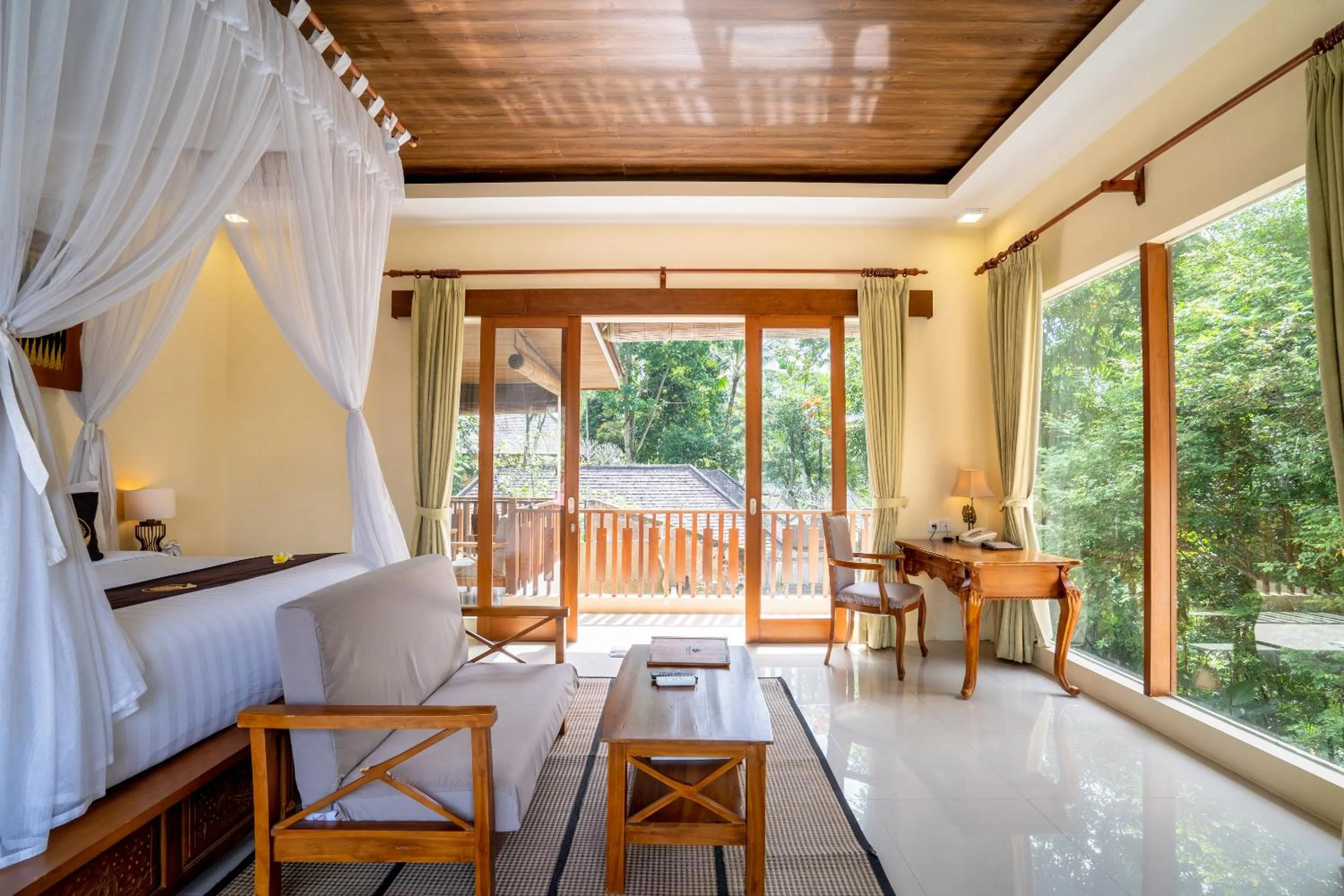 Living room in Ashoka Tree Resort at Tanggayuda