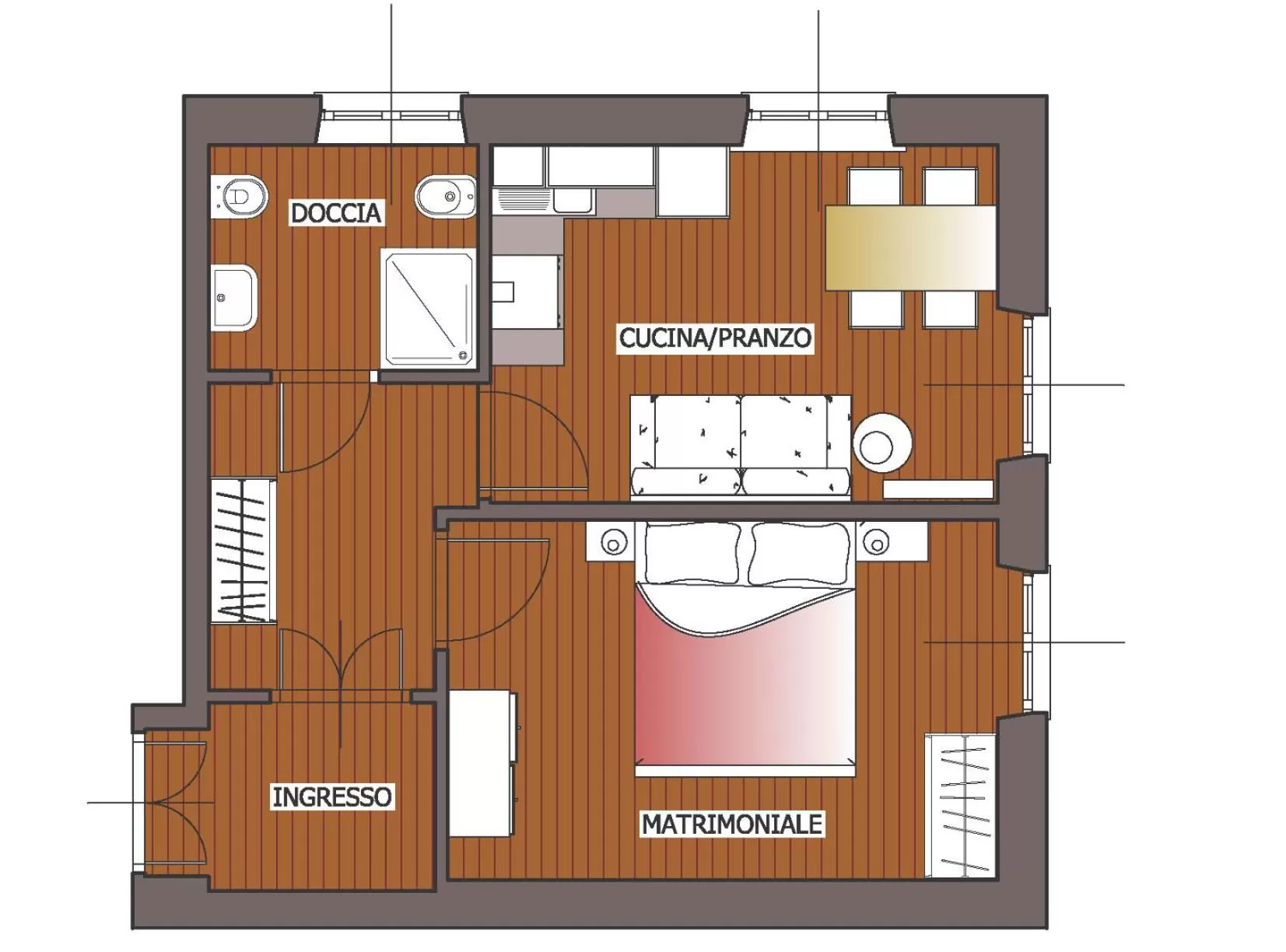 Floor plan in B&B Villa Tavallini