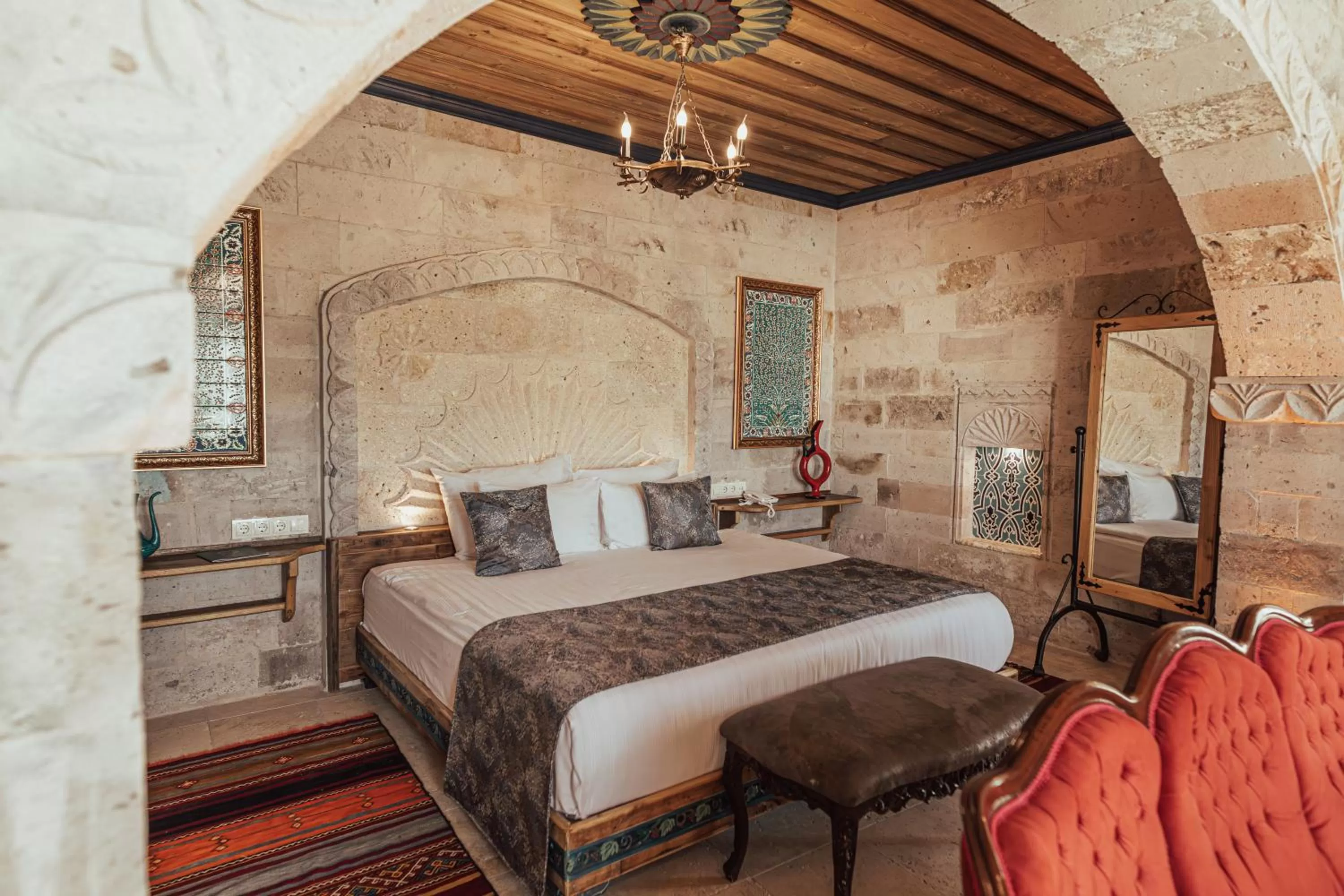 Bed in Şah Saray Cave Suites Halal Hotel