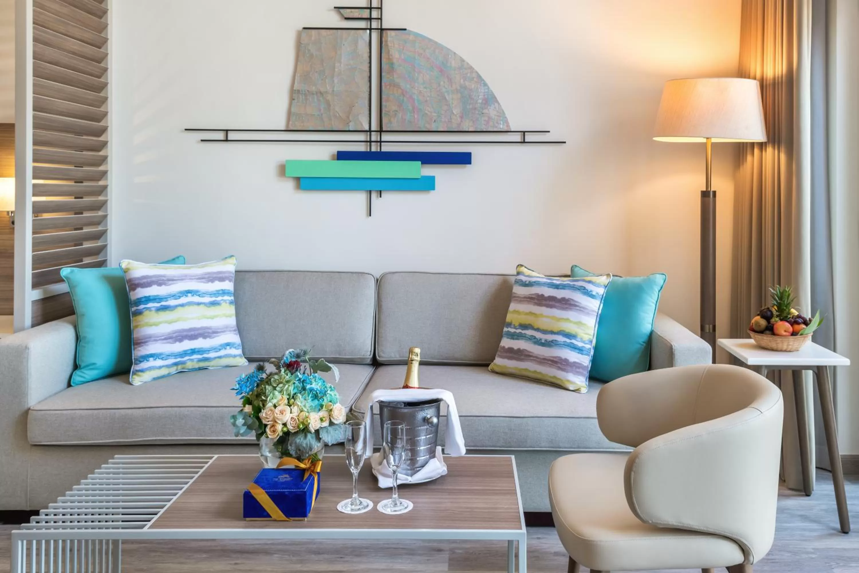 Seating area in JA Palm Tree Court, Dubai