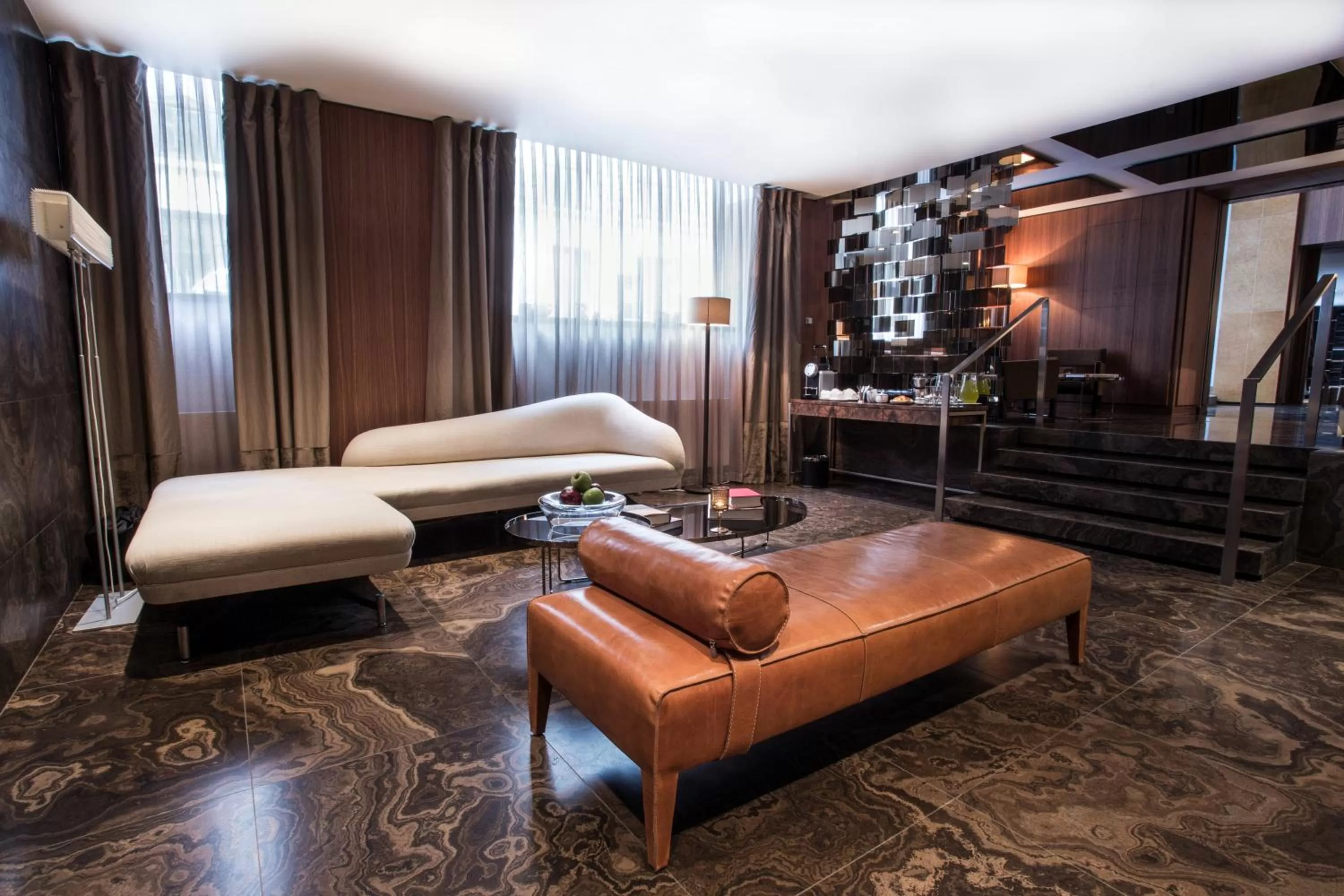 Living room, Bed in The Emblem Prague Hotel - Preferred Hotels & Resorts