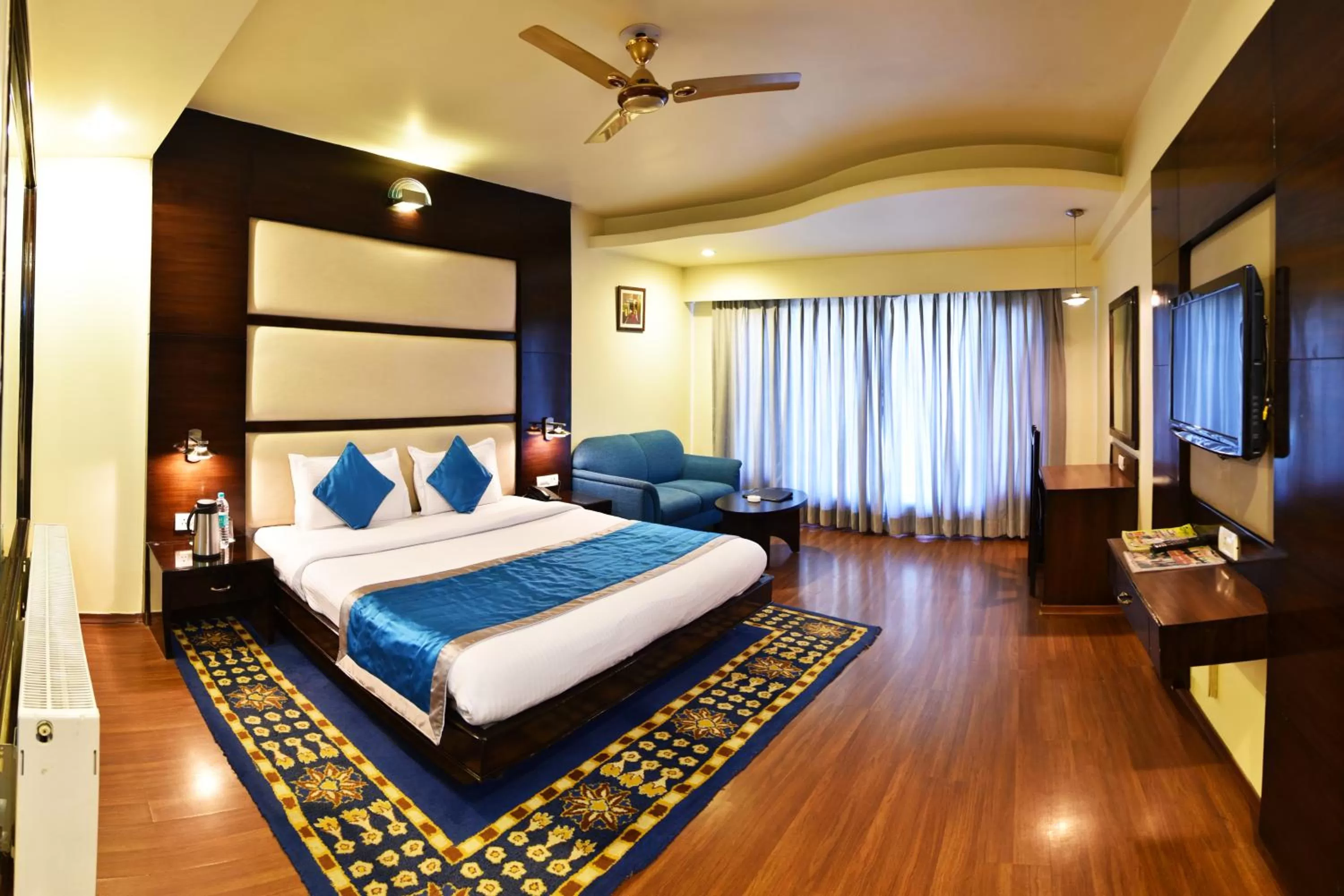 Bedroom, Bed in Indraprastha Resort - Centrally Heated Rooms, with Gym, Games & Spa