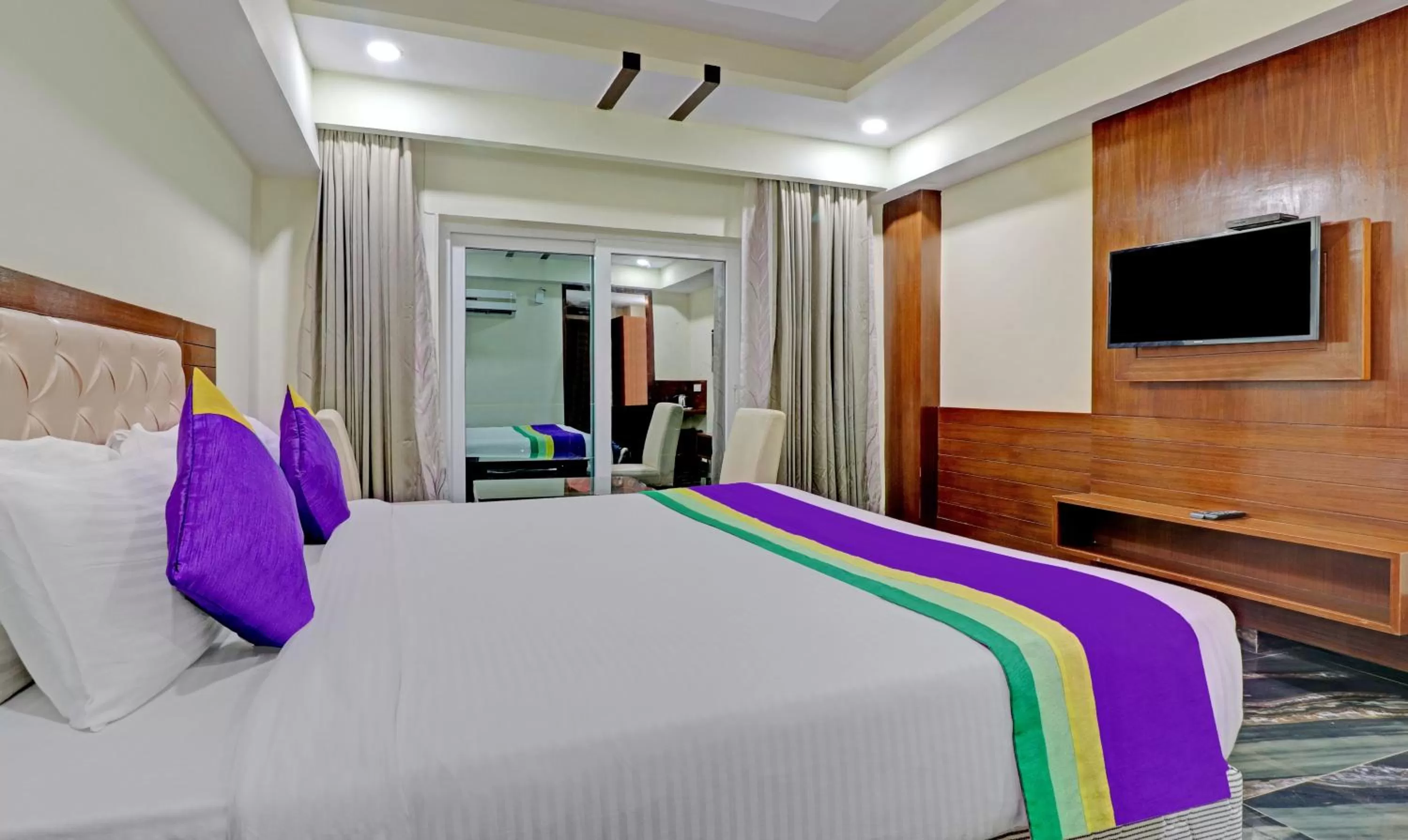 Bed in Treebo Premium Pearl Avenue Banquets And Lawn