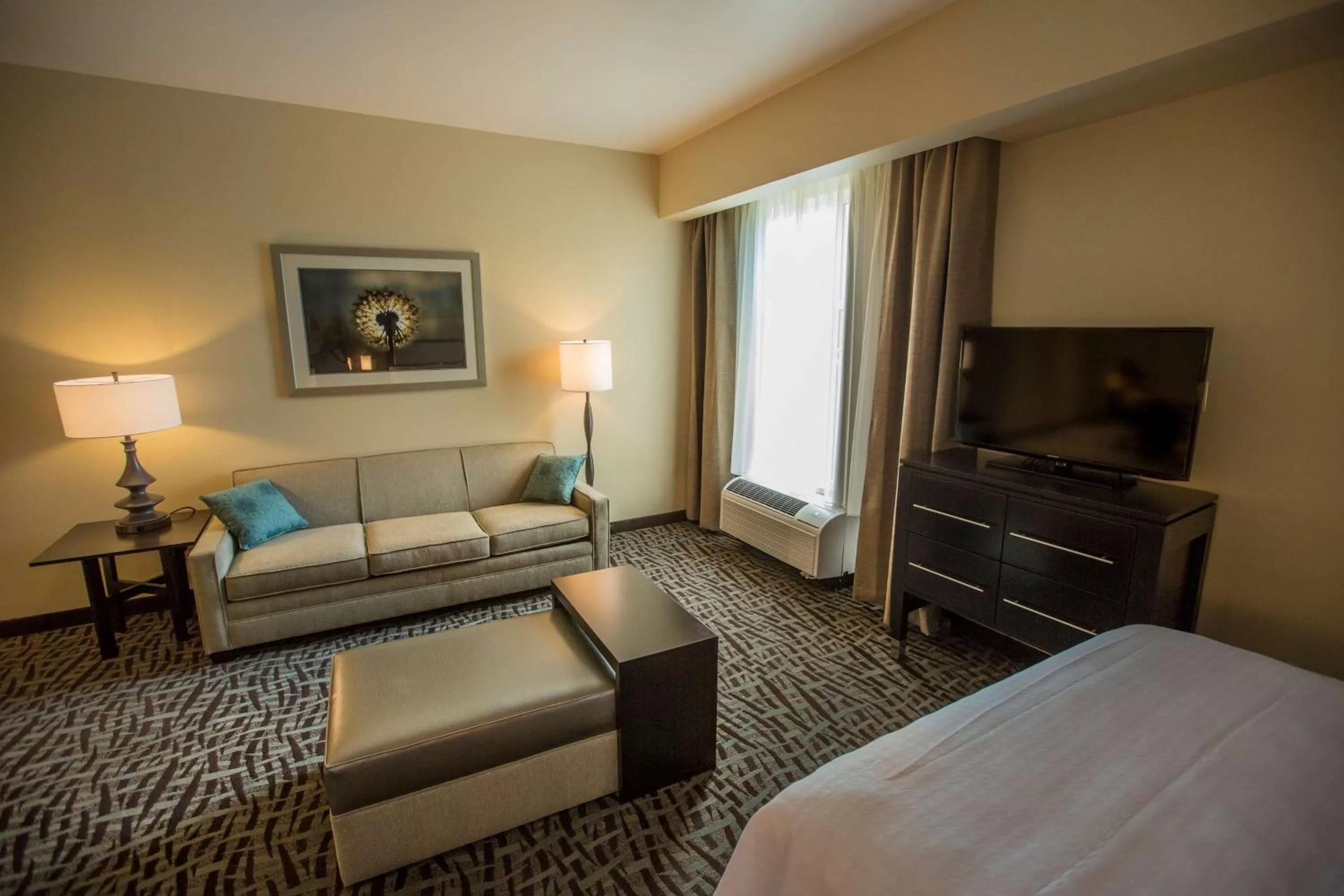 Living room, Bed in Homewood Suites by Hilton Charlotte Ballantyne, NC