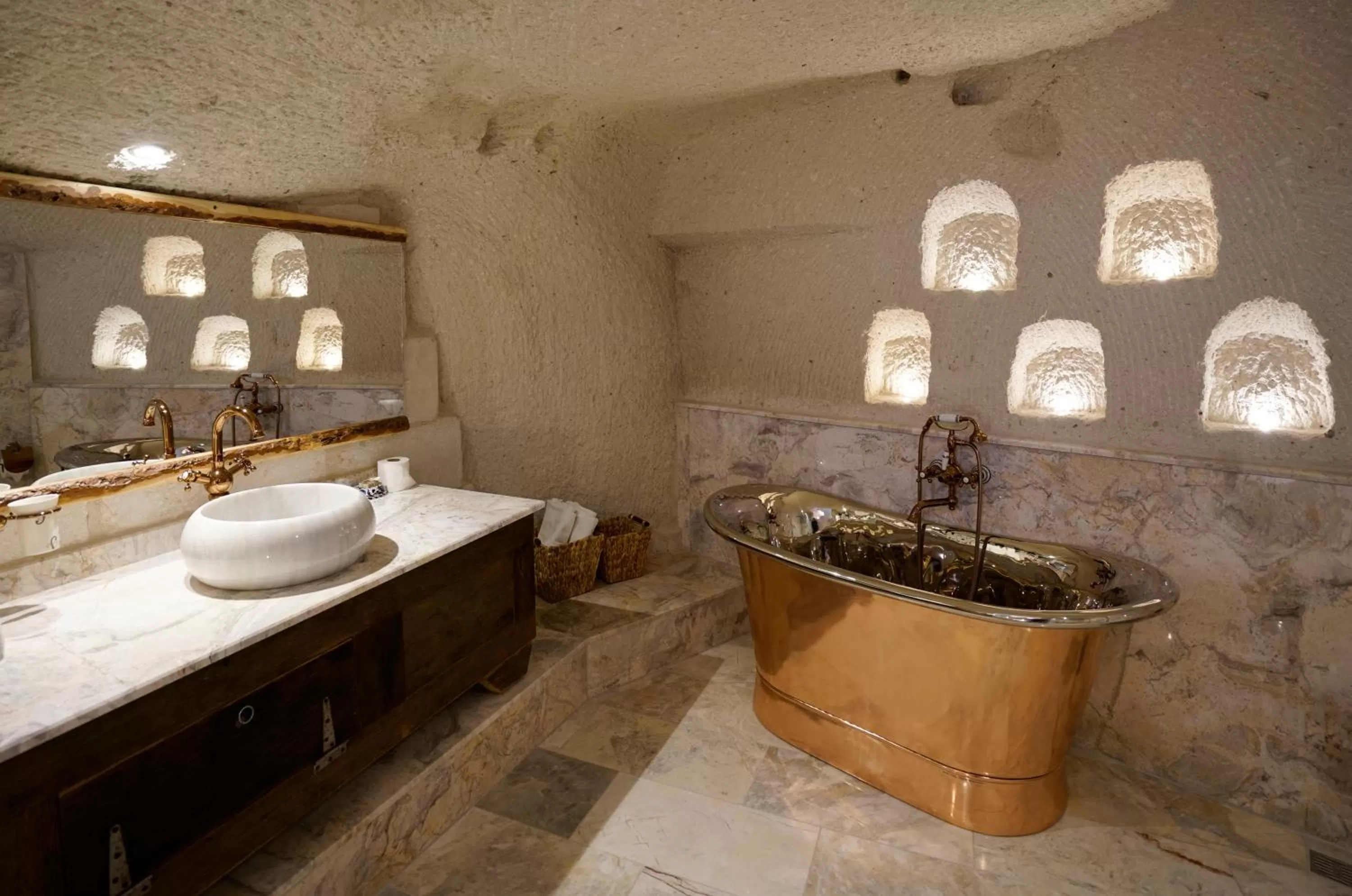 Bathroom in Artemis Cave Suites & Spa- Adults Only