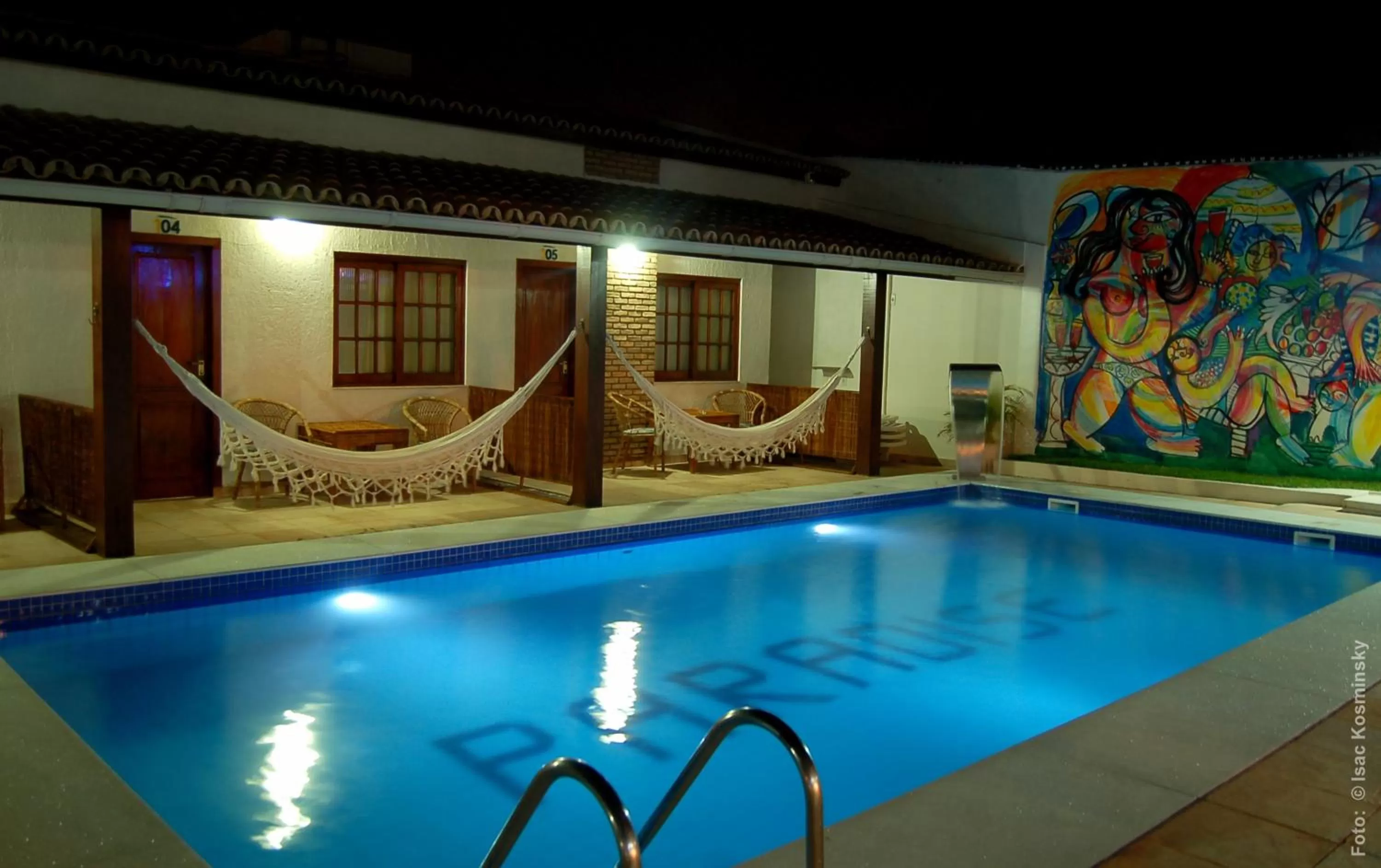 Night, Swimming Pool in Hotel Pousada Salvador Paradise
