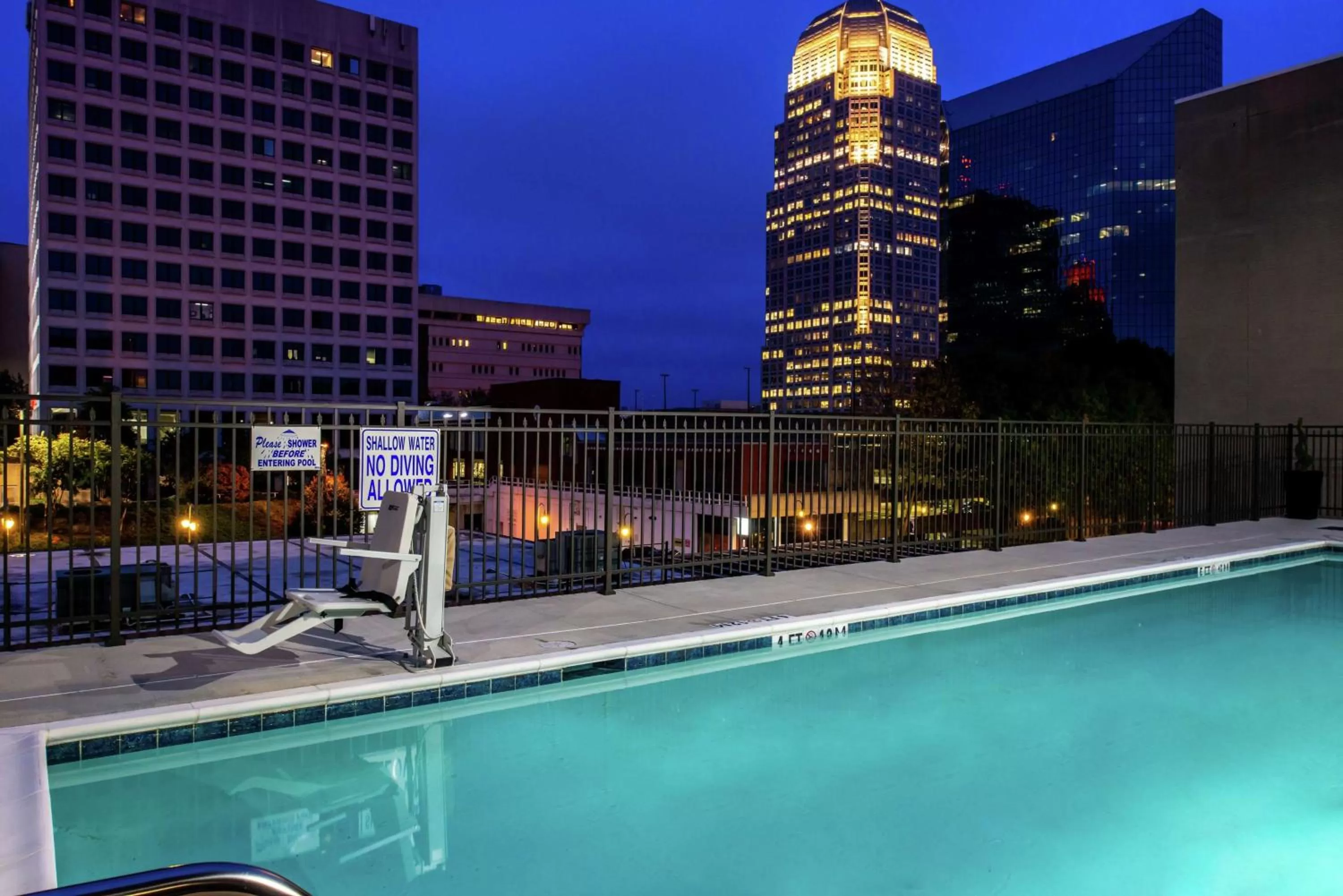 Pool view in Hampton Inn & Suites Winston-Salem Downtown