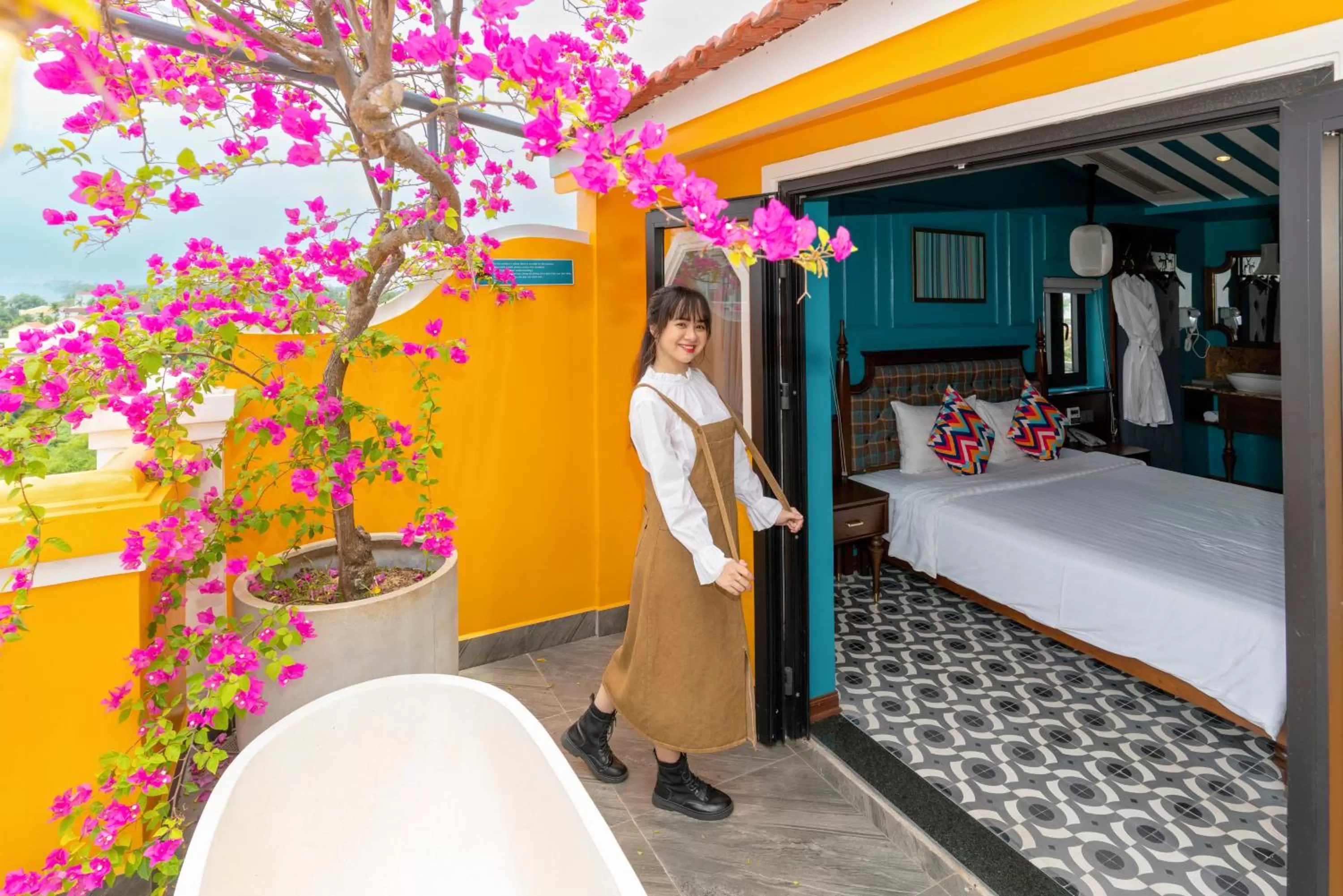 Balcony/Terrace, Bed in Son Hoi An Boutique Hotel & Spa