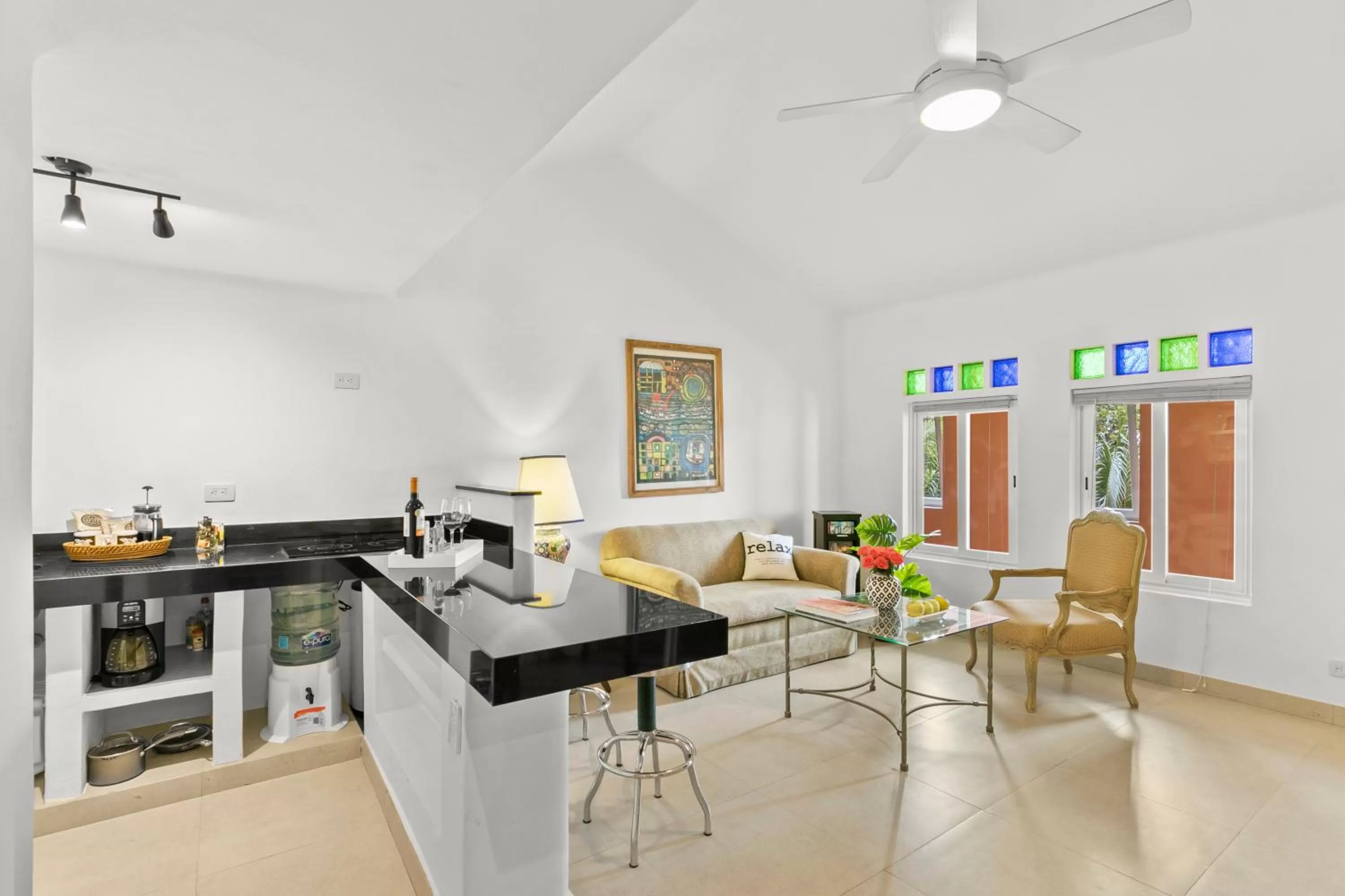 Living room in Casa Tortugas Boutique Hotel - A Hidden Gem in Cancun