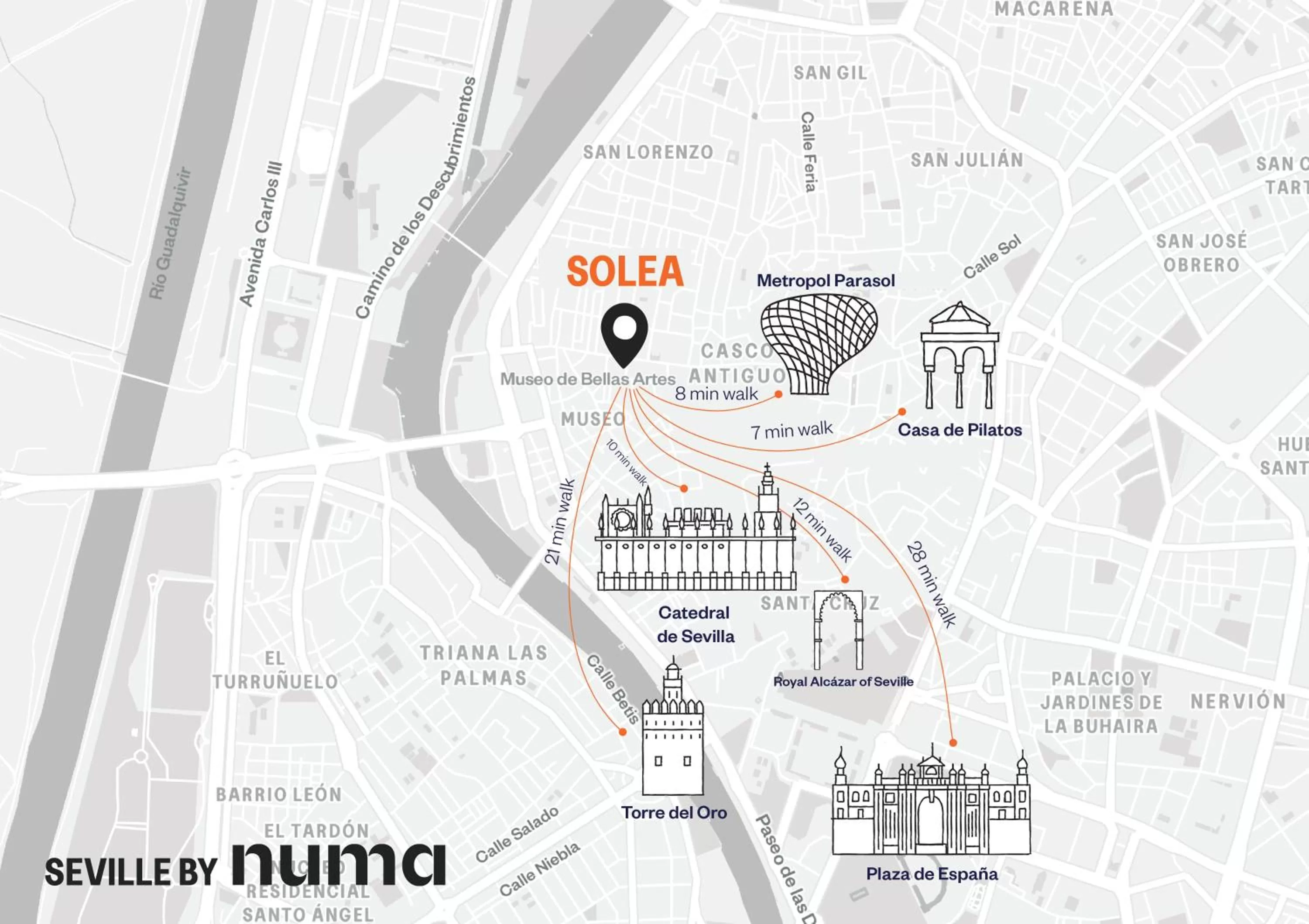 Bird's eye view in Numa Seville Solea