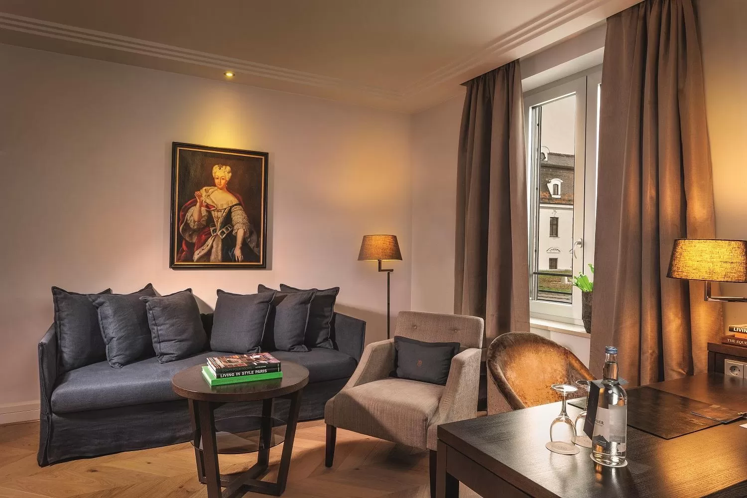 Seating area in Hotel Maximilian’s