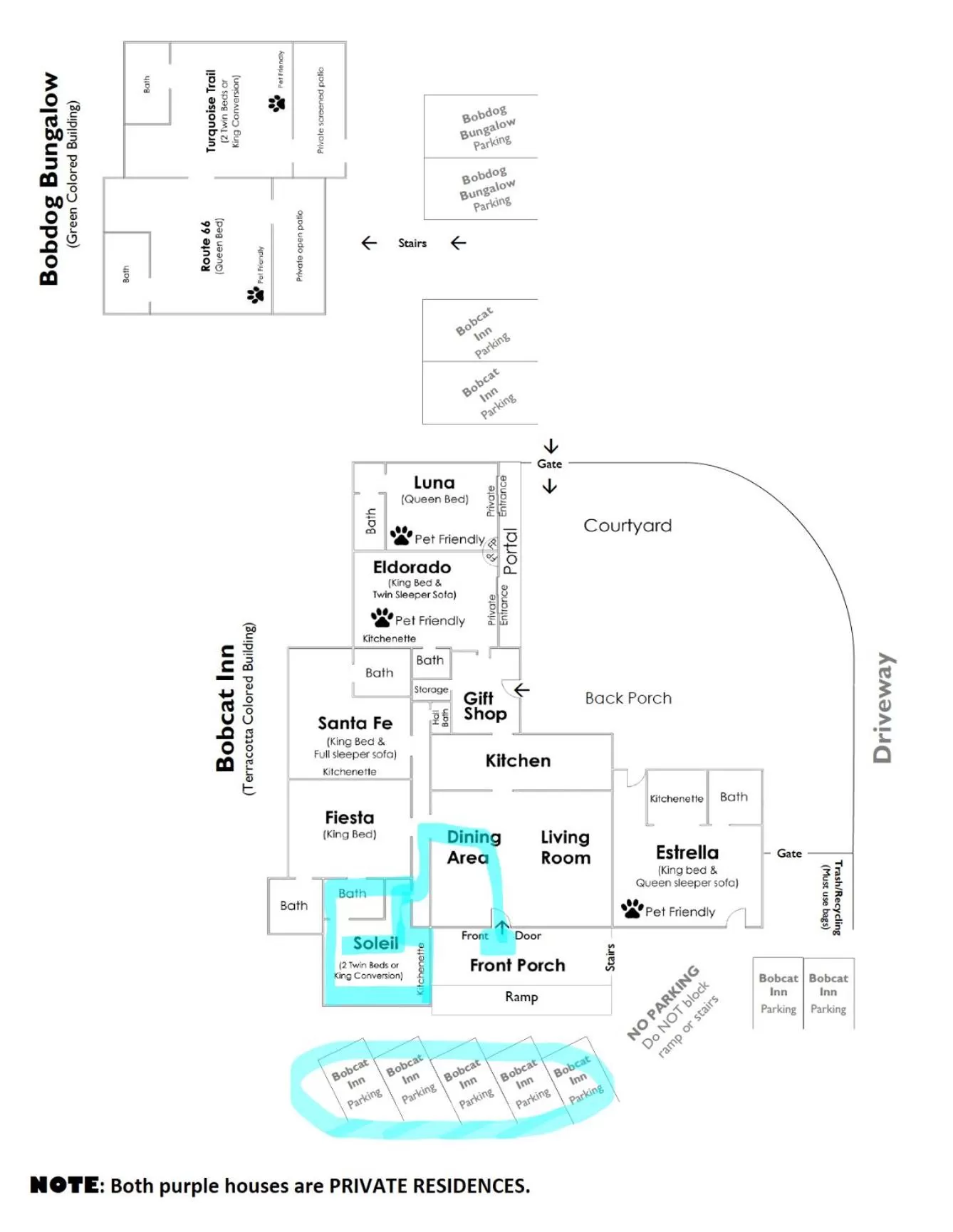 Floor plan in Bobcat Inn